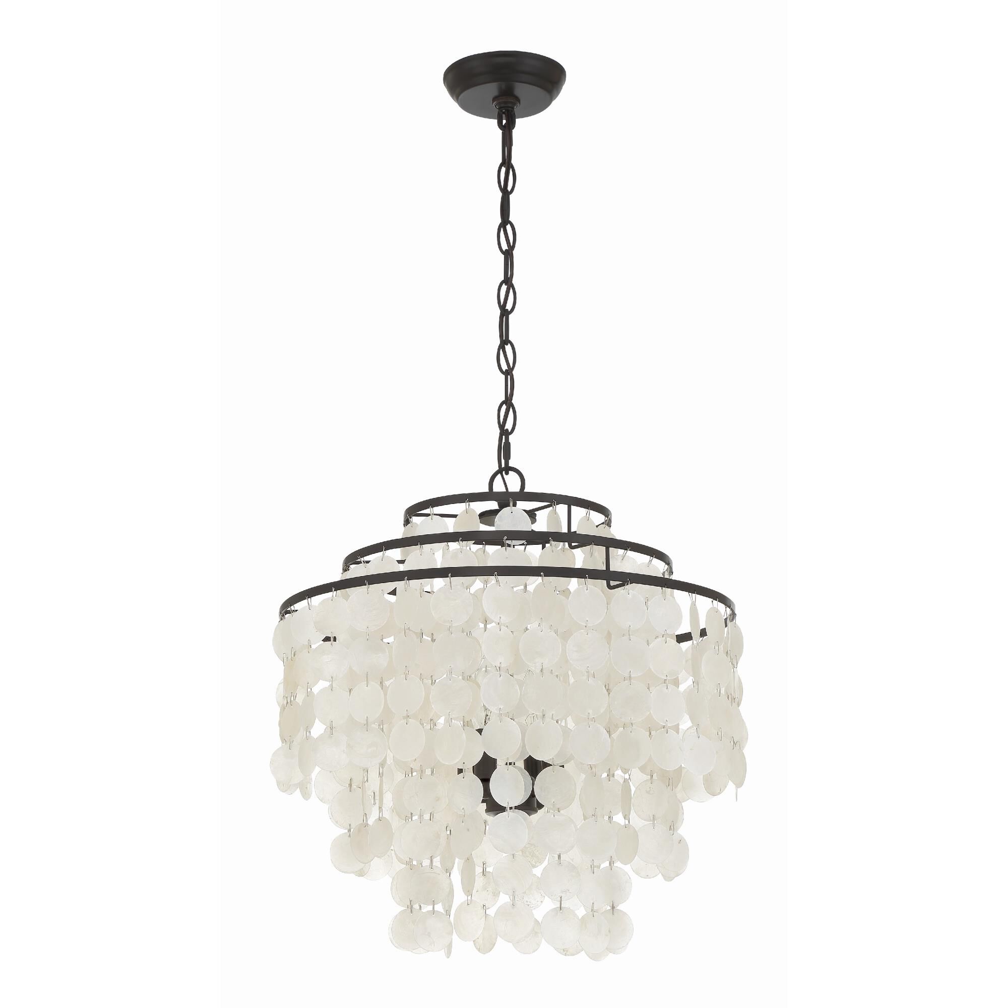 Shown in Dark Bronze finish and Capiz Shell crystal