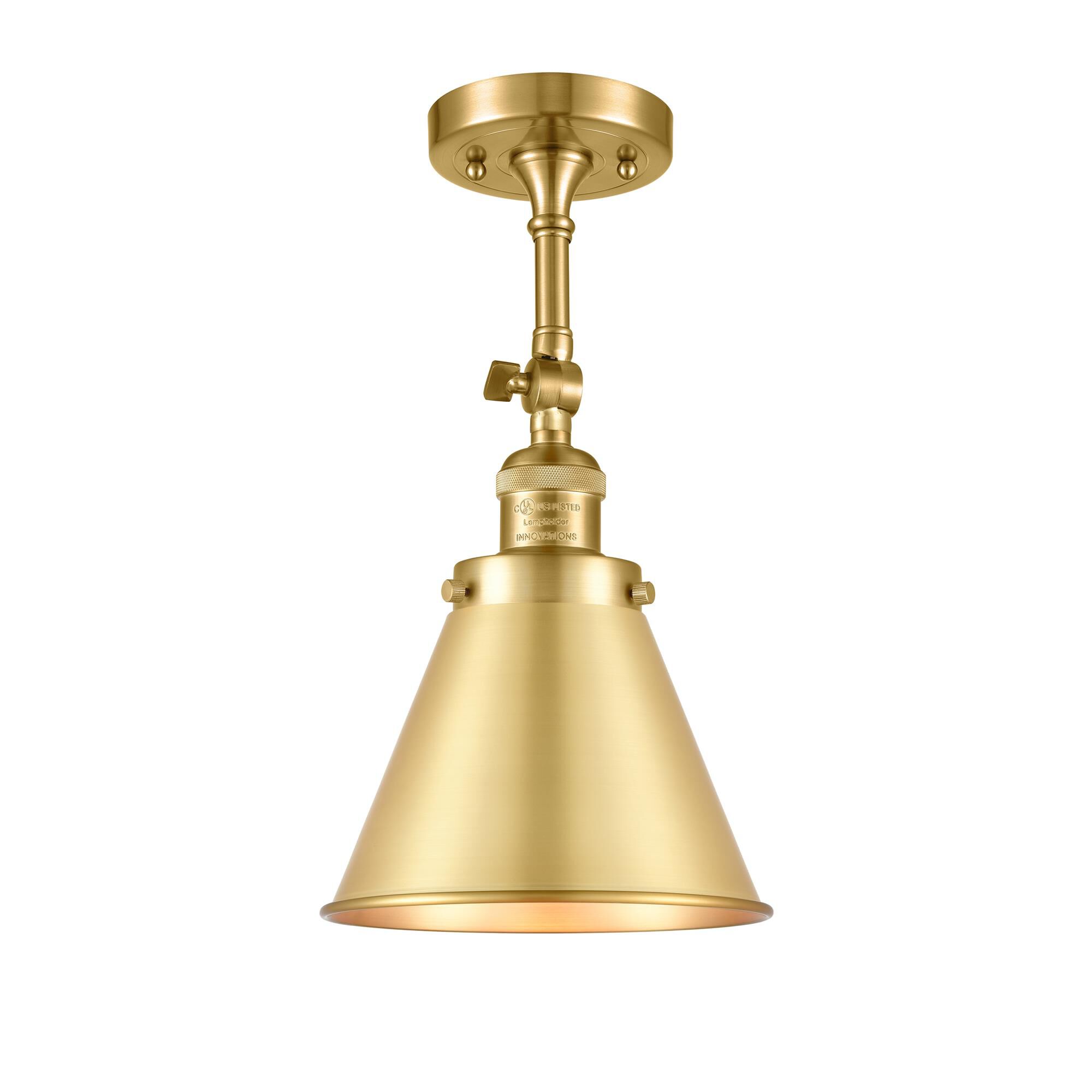 Shown in Satin Gold finish and Satin Gold Appalachian shade
