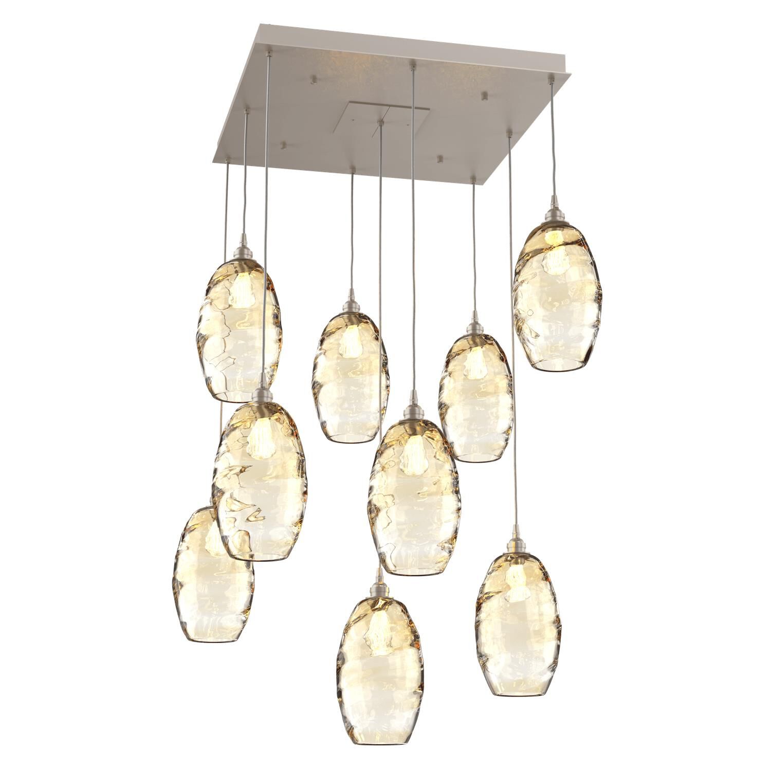 Shown in Metallic Beige Silver finish and Optic Amber glass