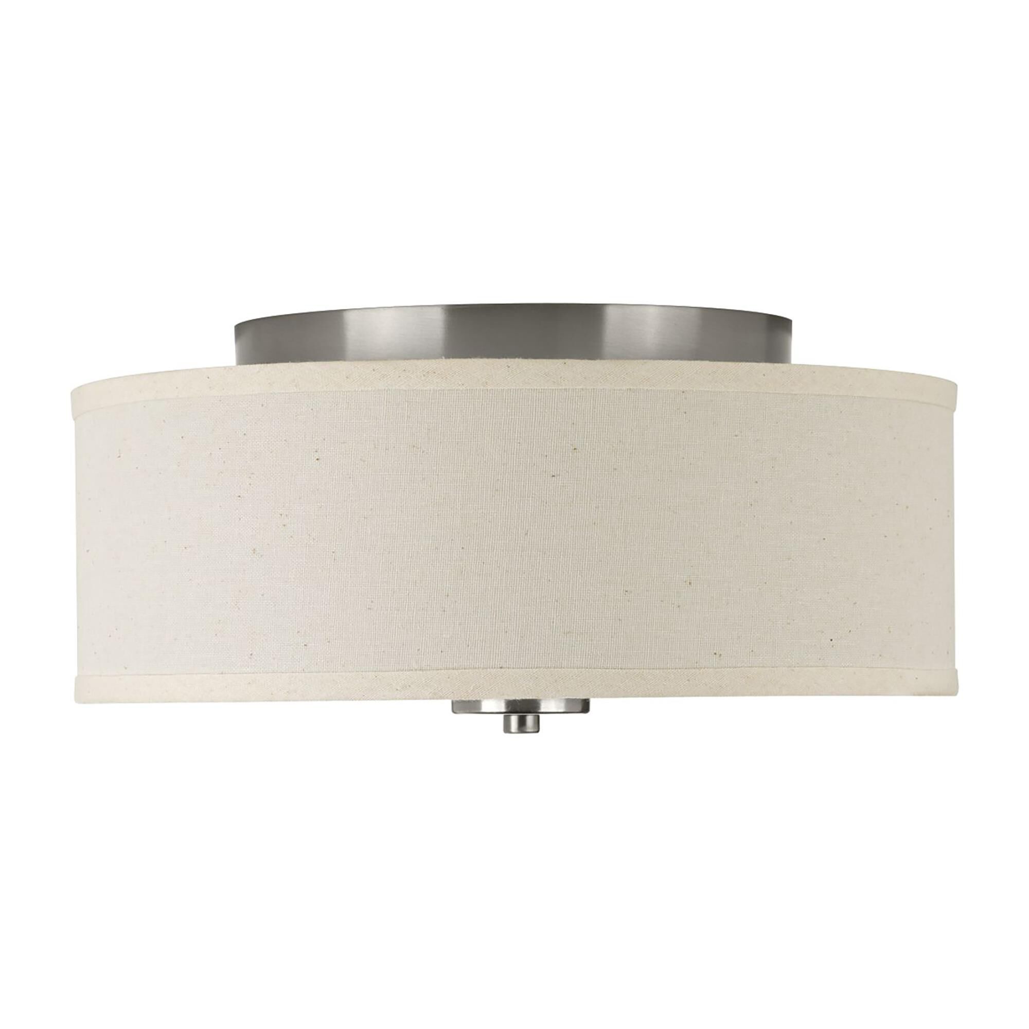 Shown in Brushed Nickel finish and Fabric shade