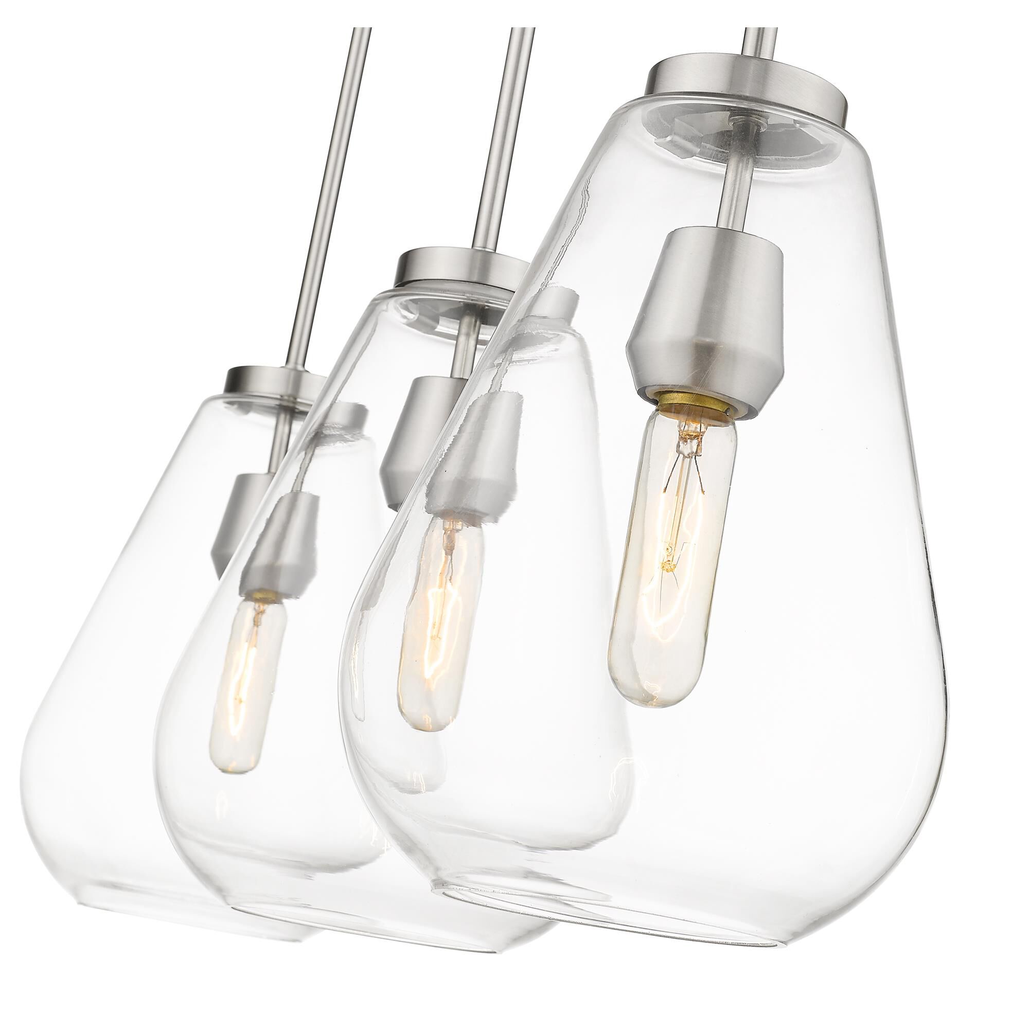 Shown in Brushed Nickel finish and Glass shade