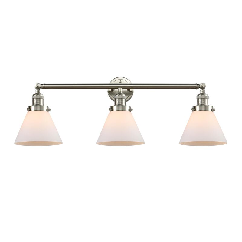 Bruno Marashlian Large Cone 32 Inch 3 Light Bath Vanity Light by Innovations Lighting