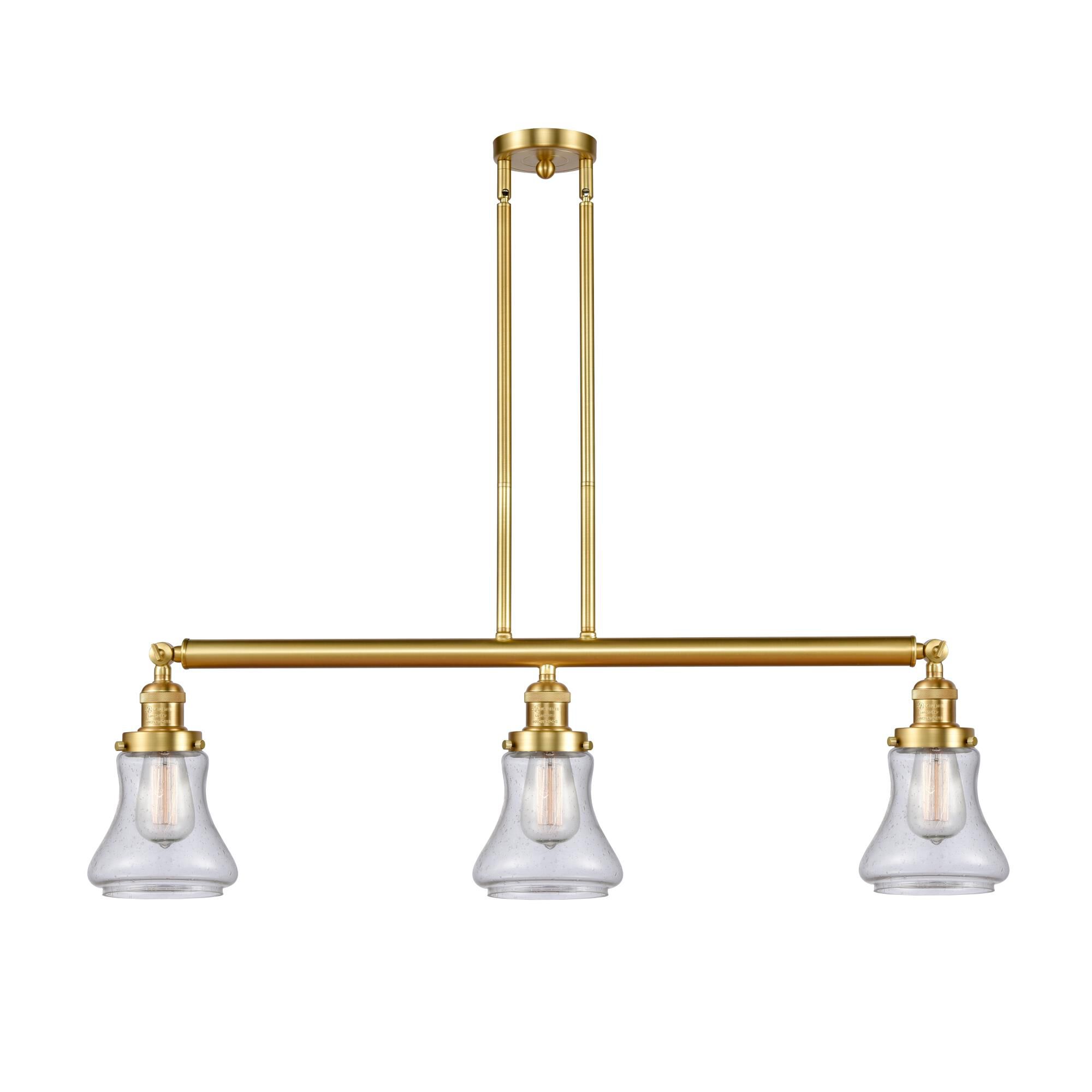 Shown in Satin Gold finish and Seedy Bellmont glass