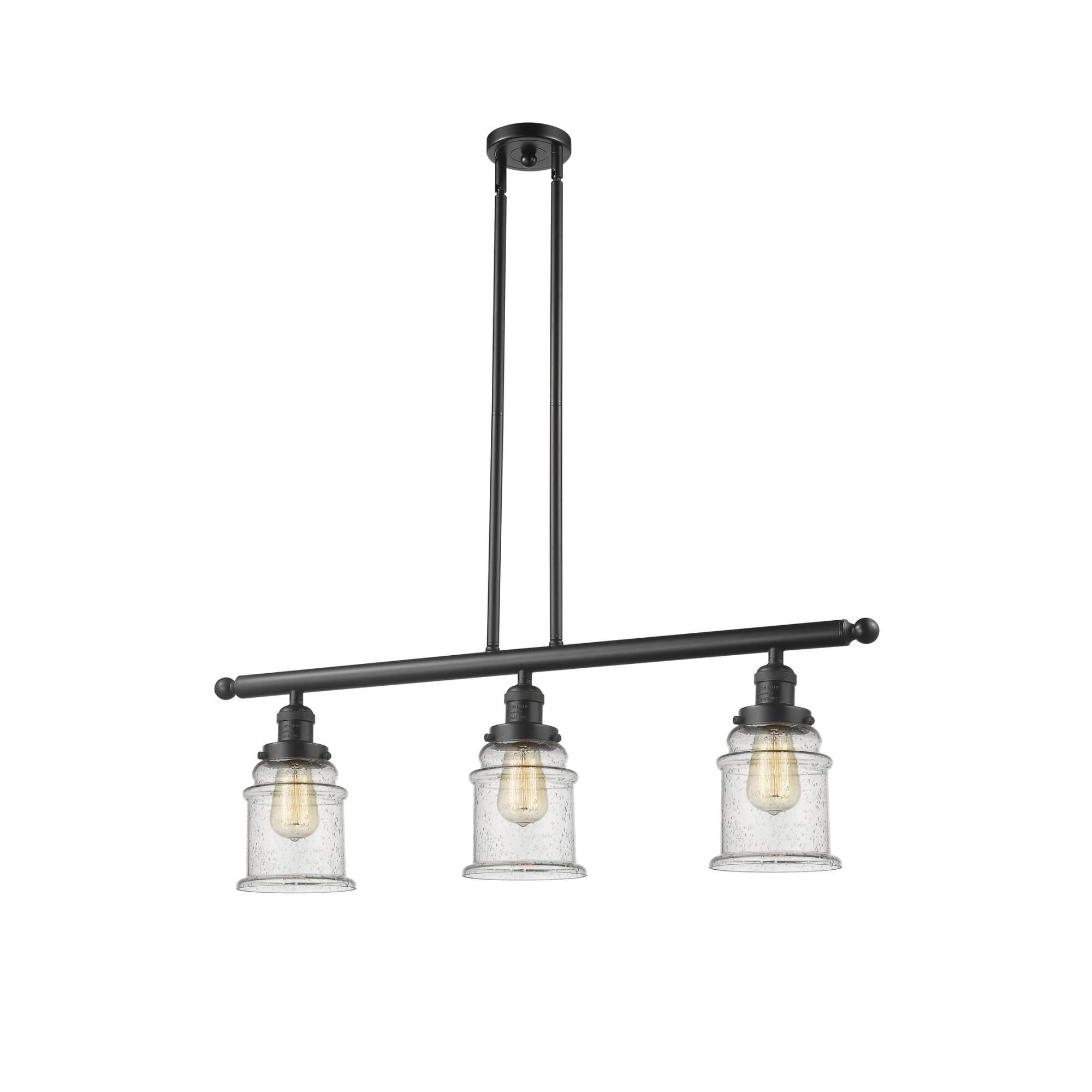 Shown in Oil Rubbed Bronze finish and Seedy glass