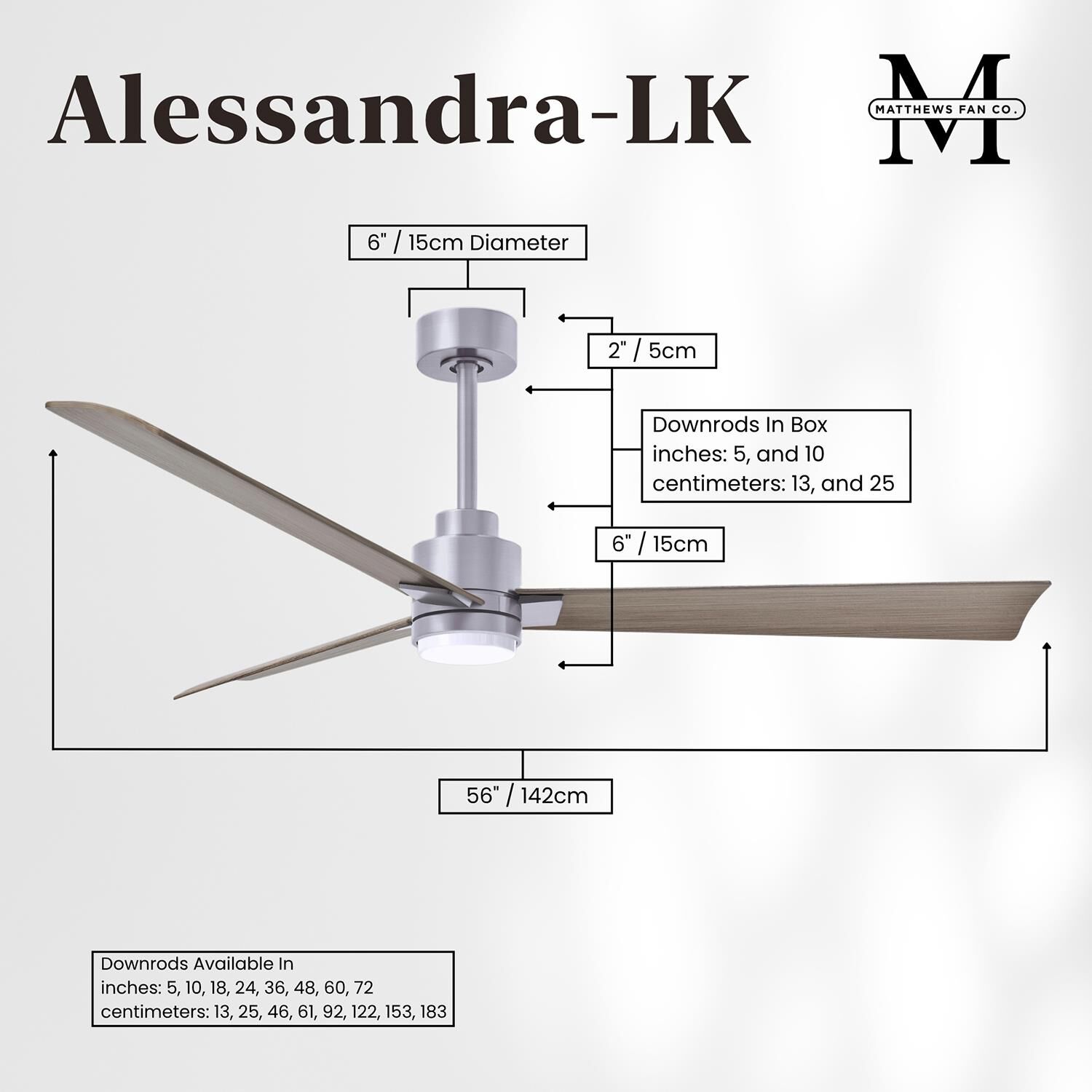 Alessandra 56 Inch Ceiling Fan by Matthews Fan Company