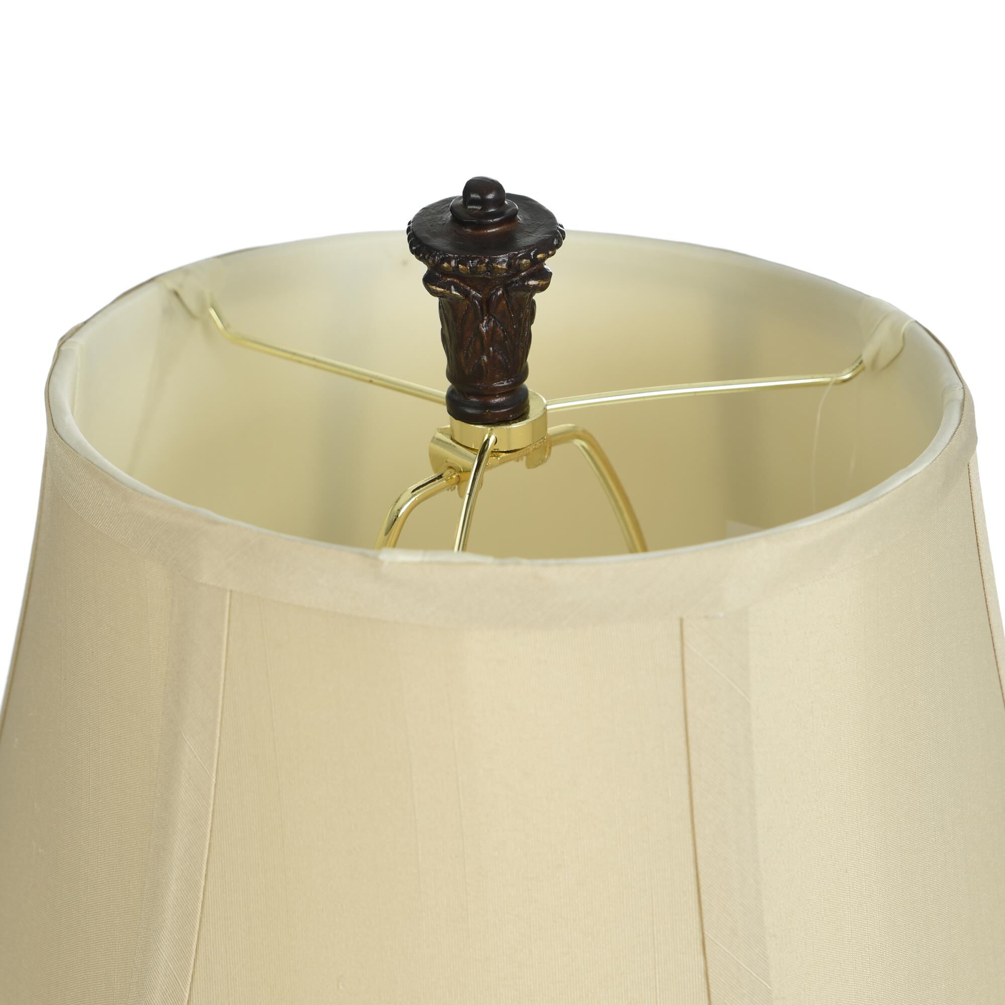 Shown in Brown finish and Taupe Fabric shade