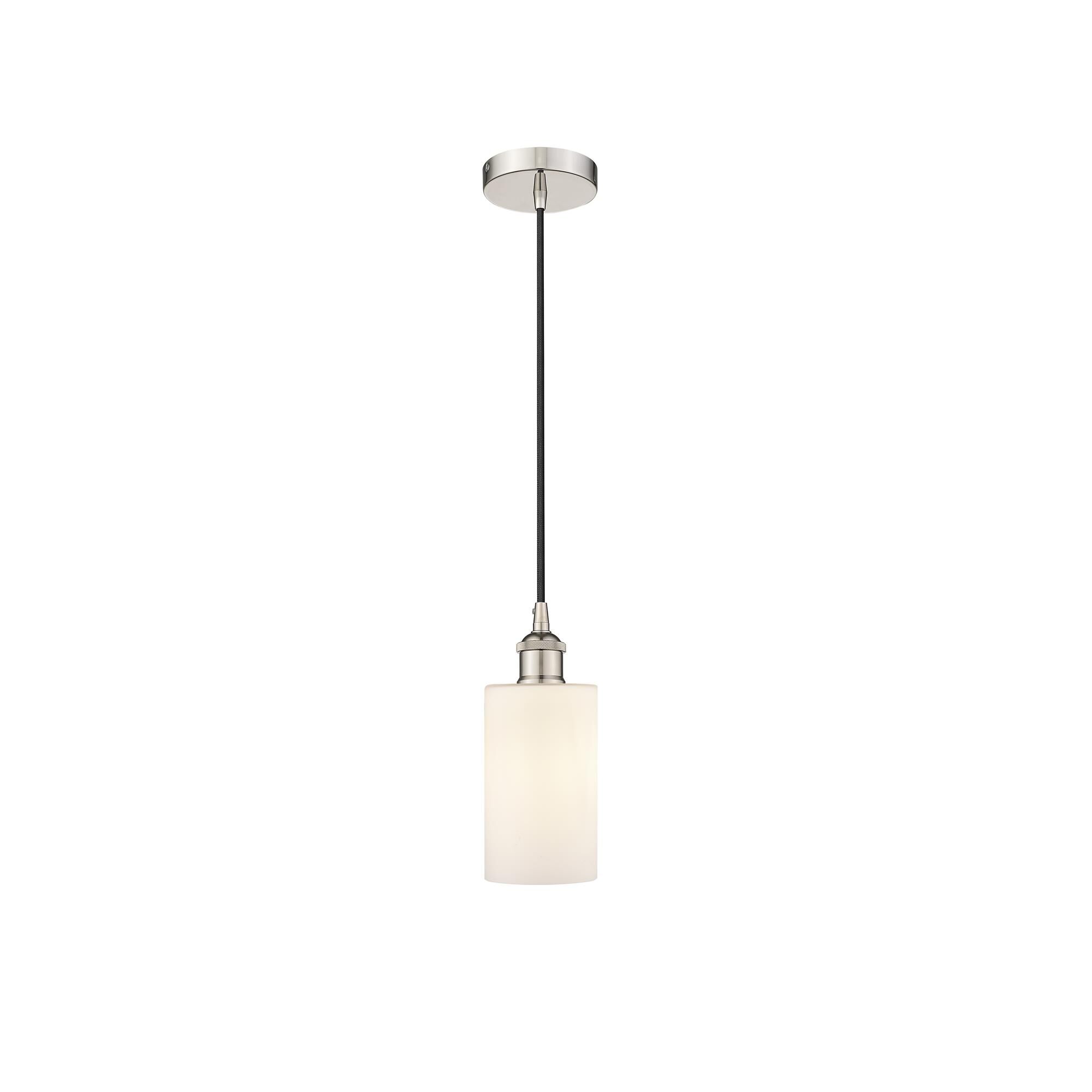 Shown in Polished Nickel finish and Matte White glass