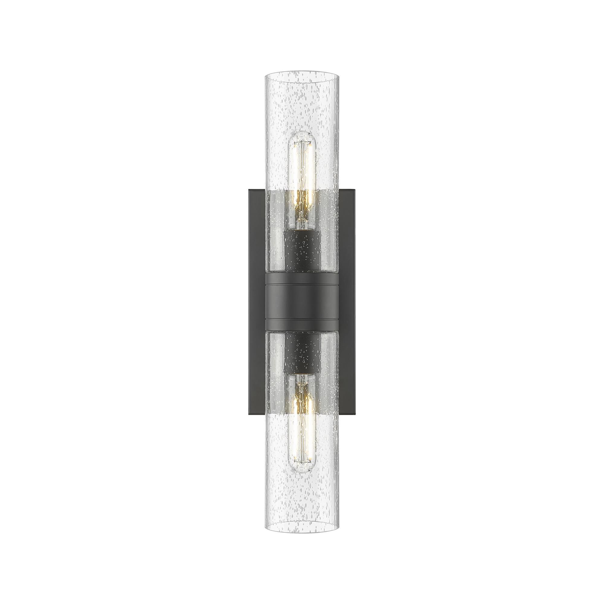 Shown in Matte Black finish and Seedy glass