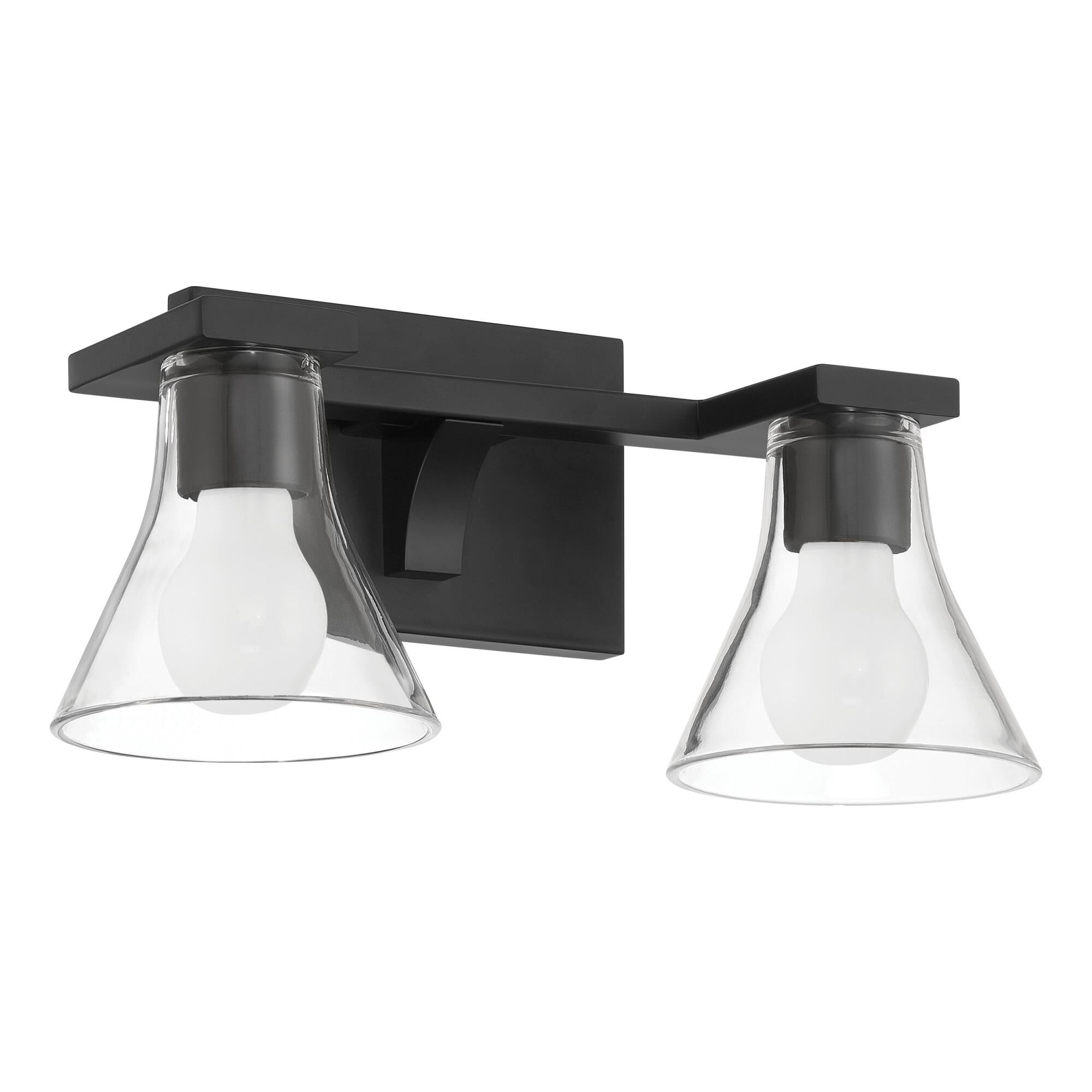 Shown in Matte Black finish and Clear glass
