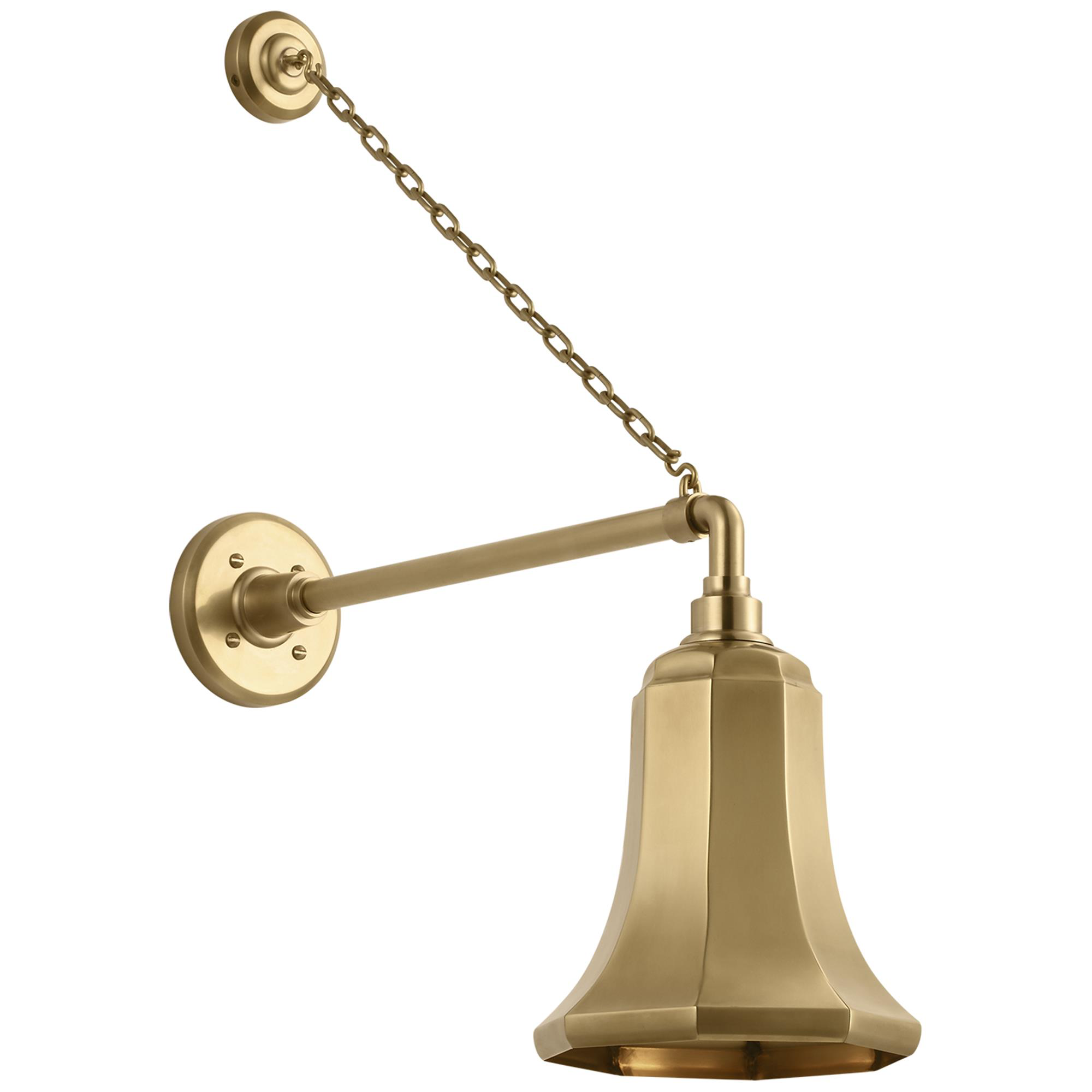 Shown in Hand-Rubbed Antique Brass finish and Gold shade