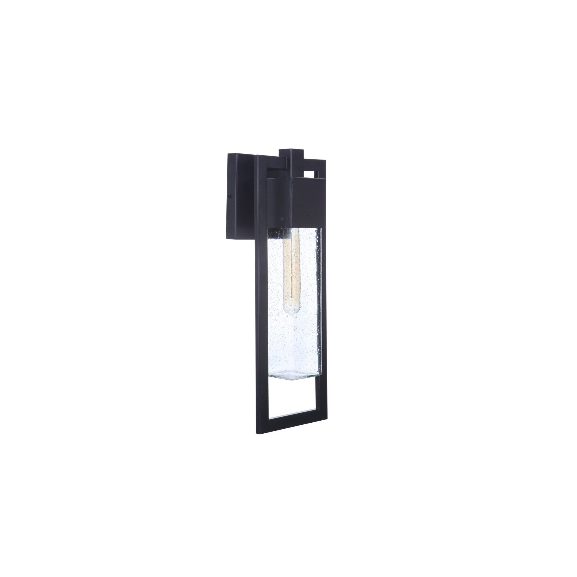 Shown in Midnight finish and Clear Seeded glass and Glass shade