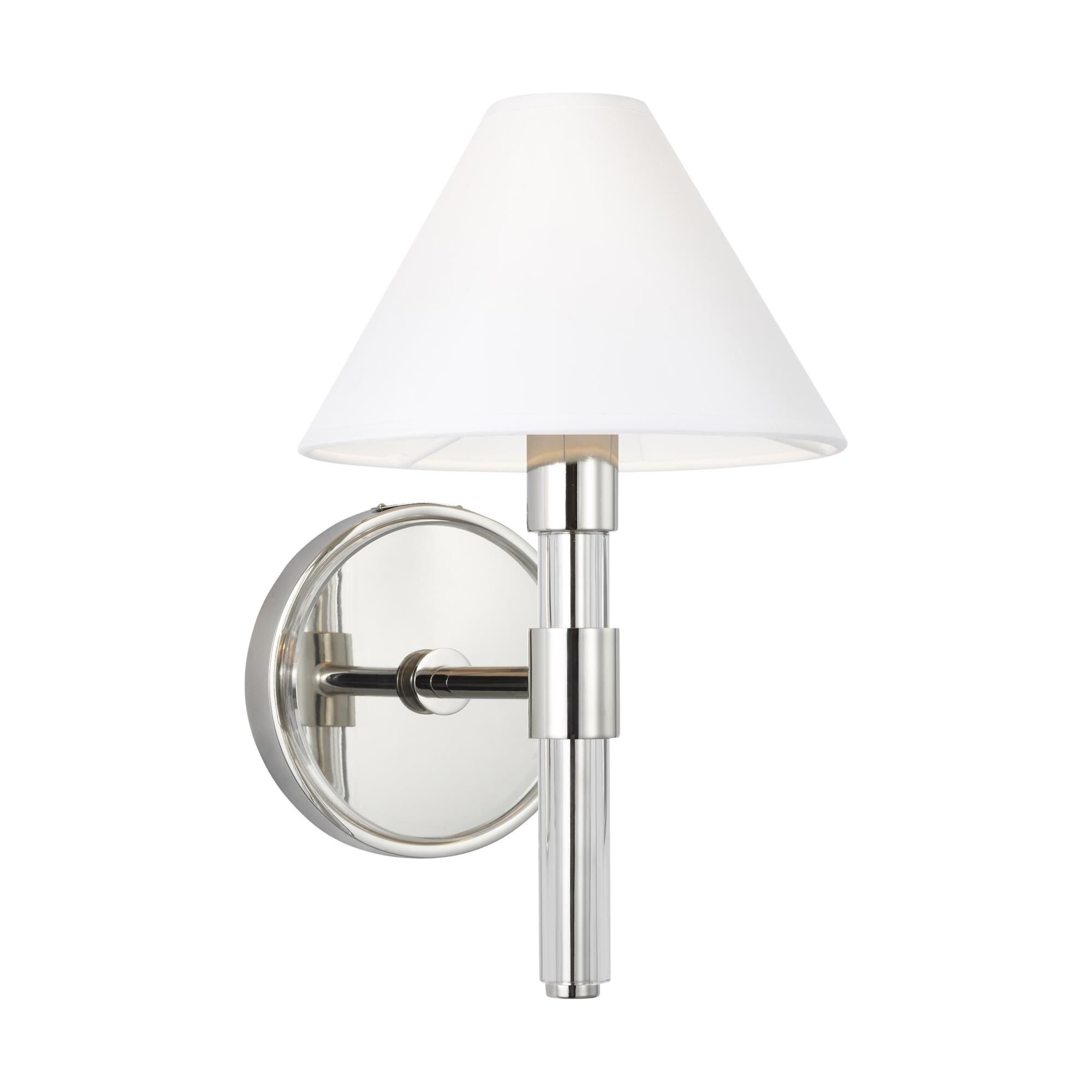 Shown in Polished Nickel finish and White Paper shade