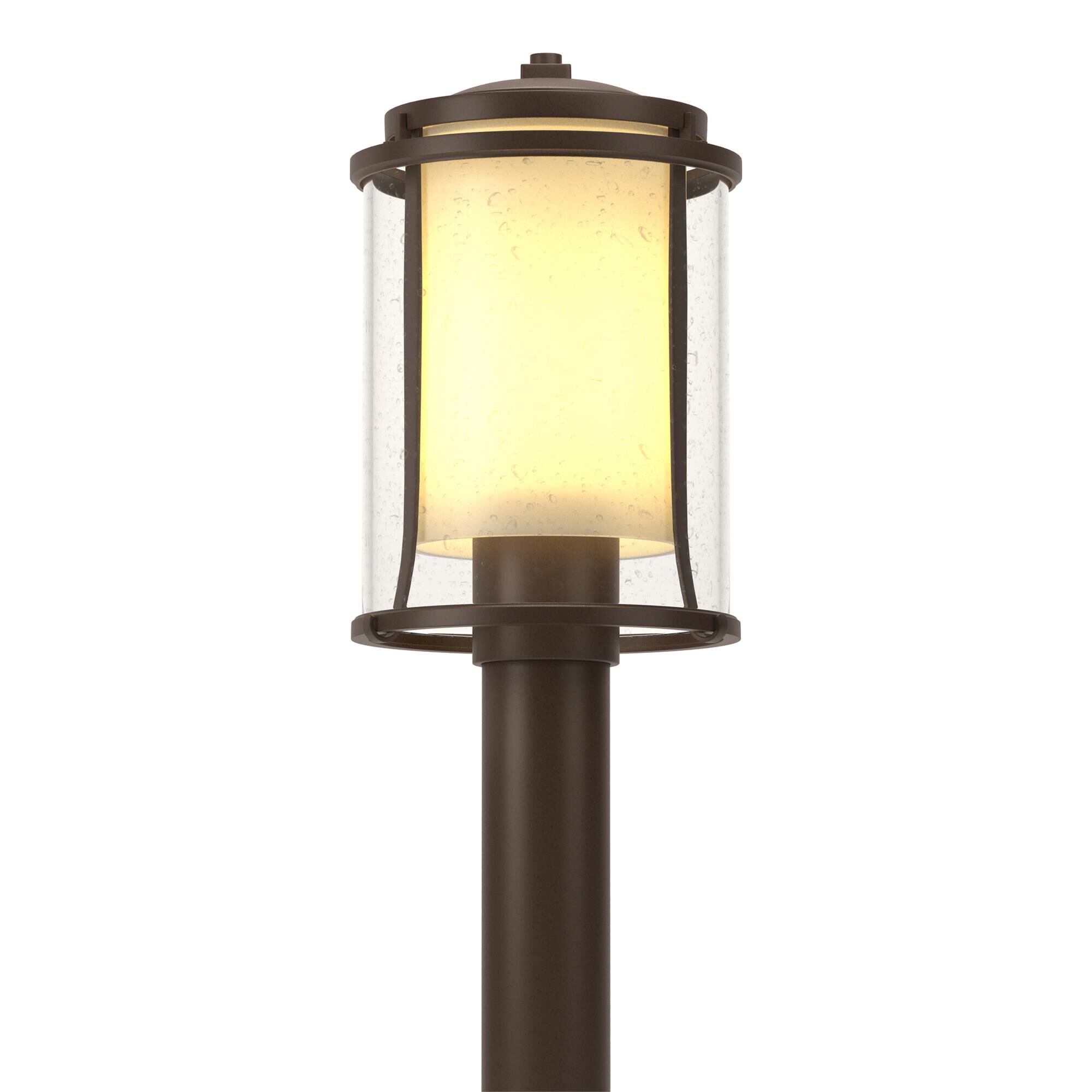Shown in Coastal Bronze finish and Opal And Seeded glass