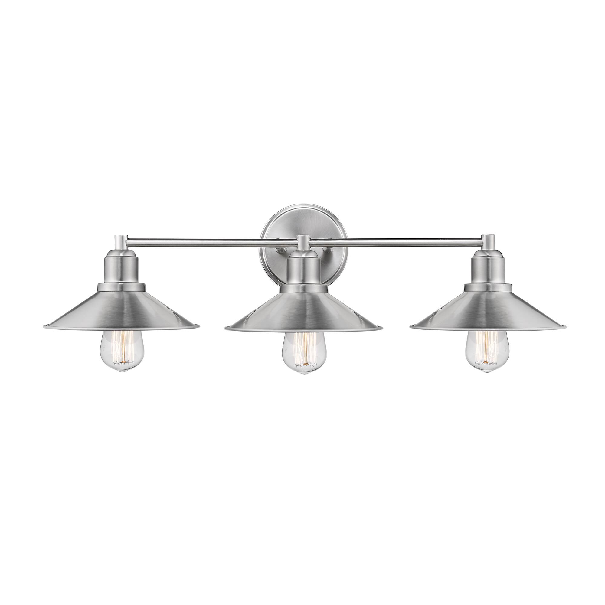 Shown in Brushed Nickel finish and Steel glass and Steel shade
