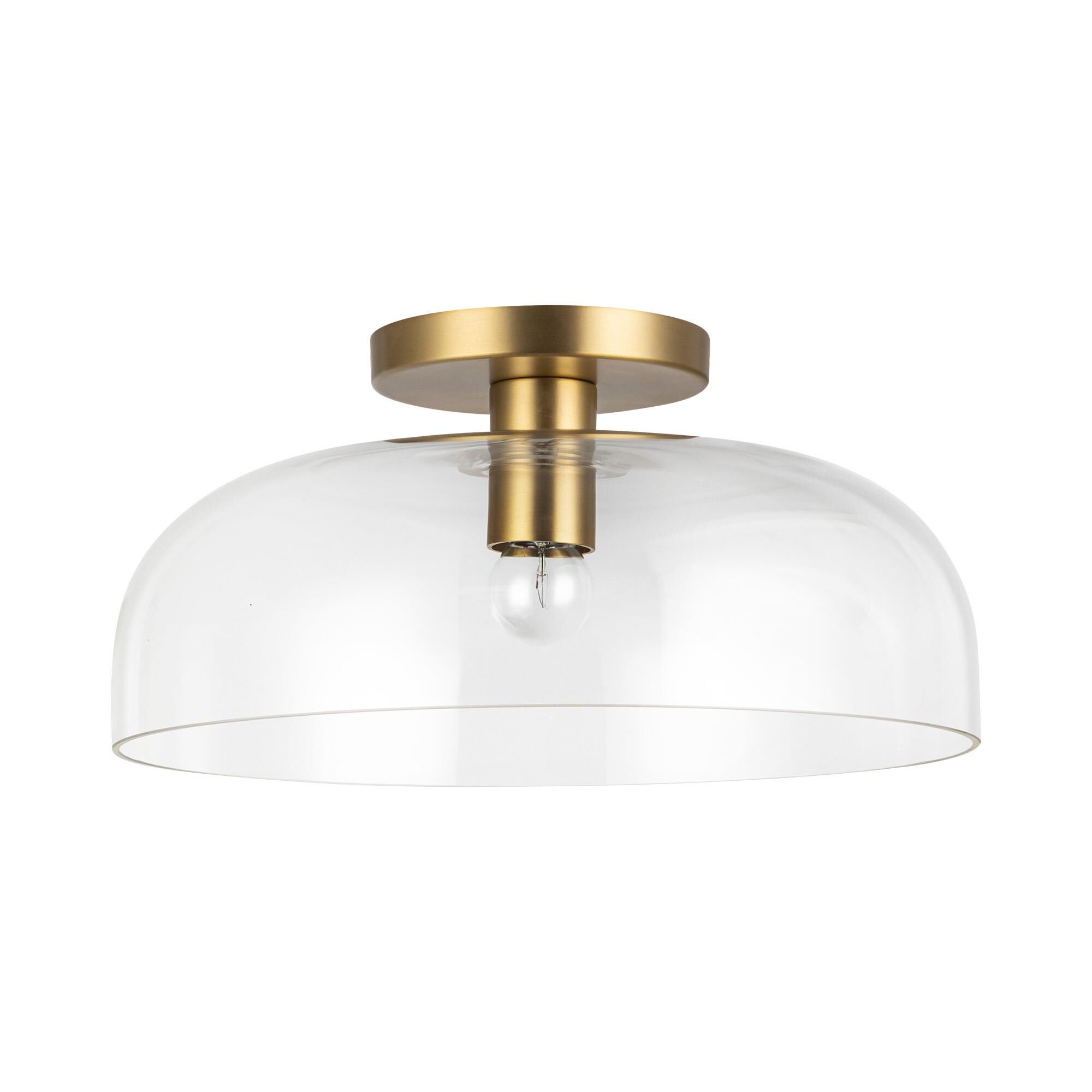 Shown in Black/Light Guide|brushed Gold/Light Guide finish and Clear glass and Clear Glass shade