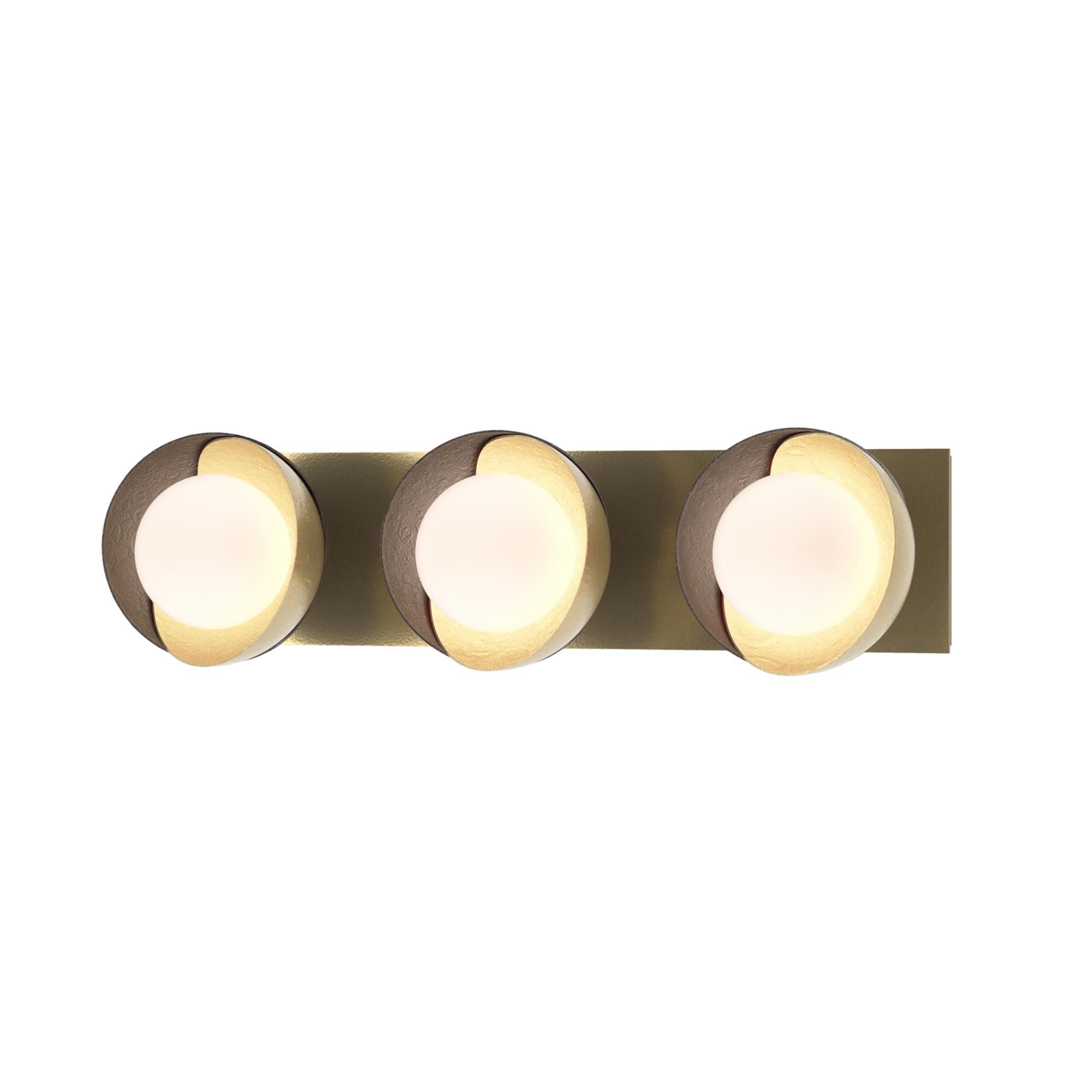 Shown in Modern Brass finish and Opal glass and Oil Rubbed Bronze (14) accent
