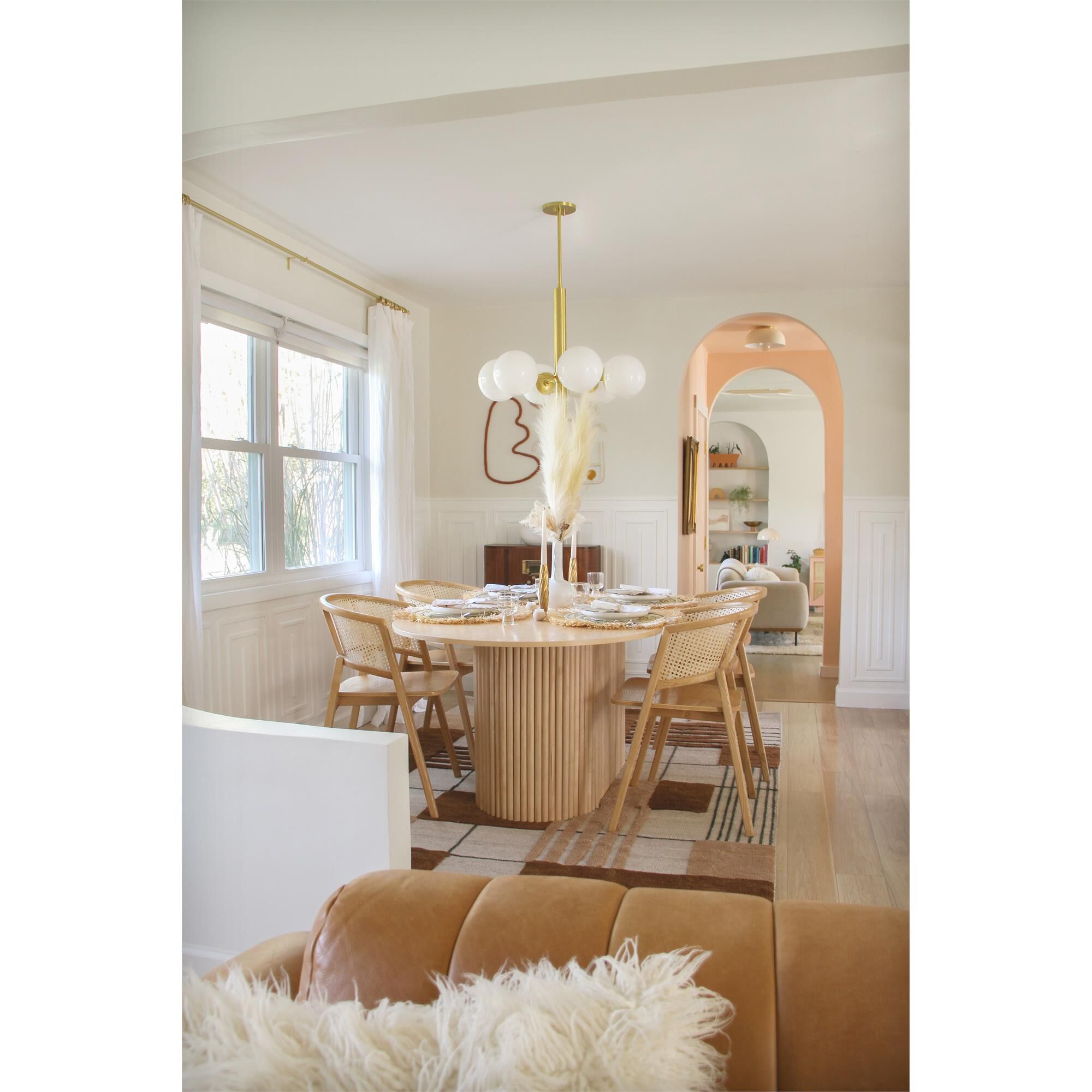 Stella 36 Inch 6 Light Chandelier,