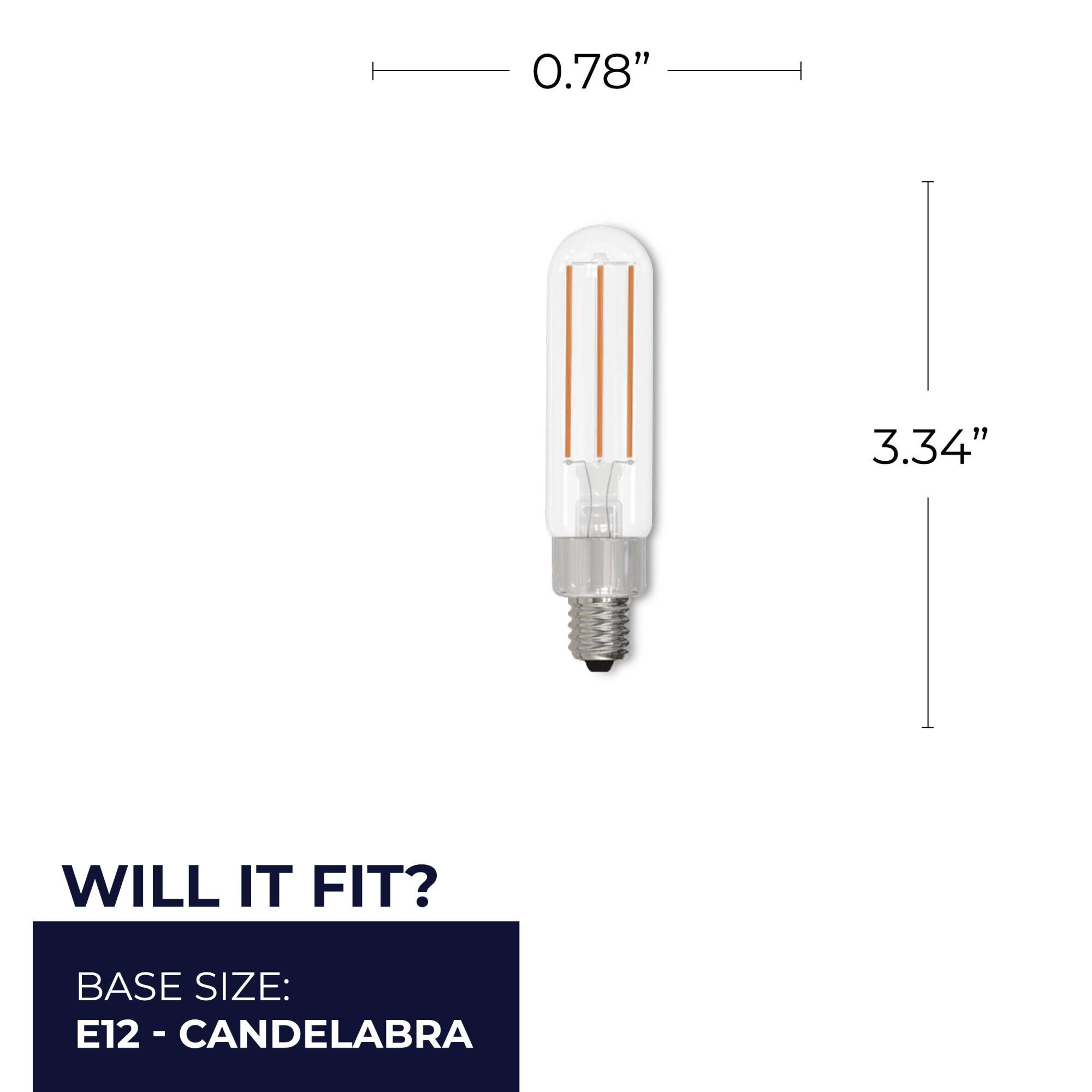 Dimmable 4.5 Watt 2700K T6 LED Light Bulb,