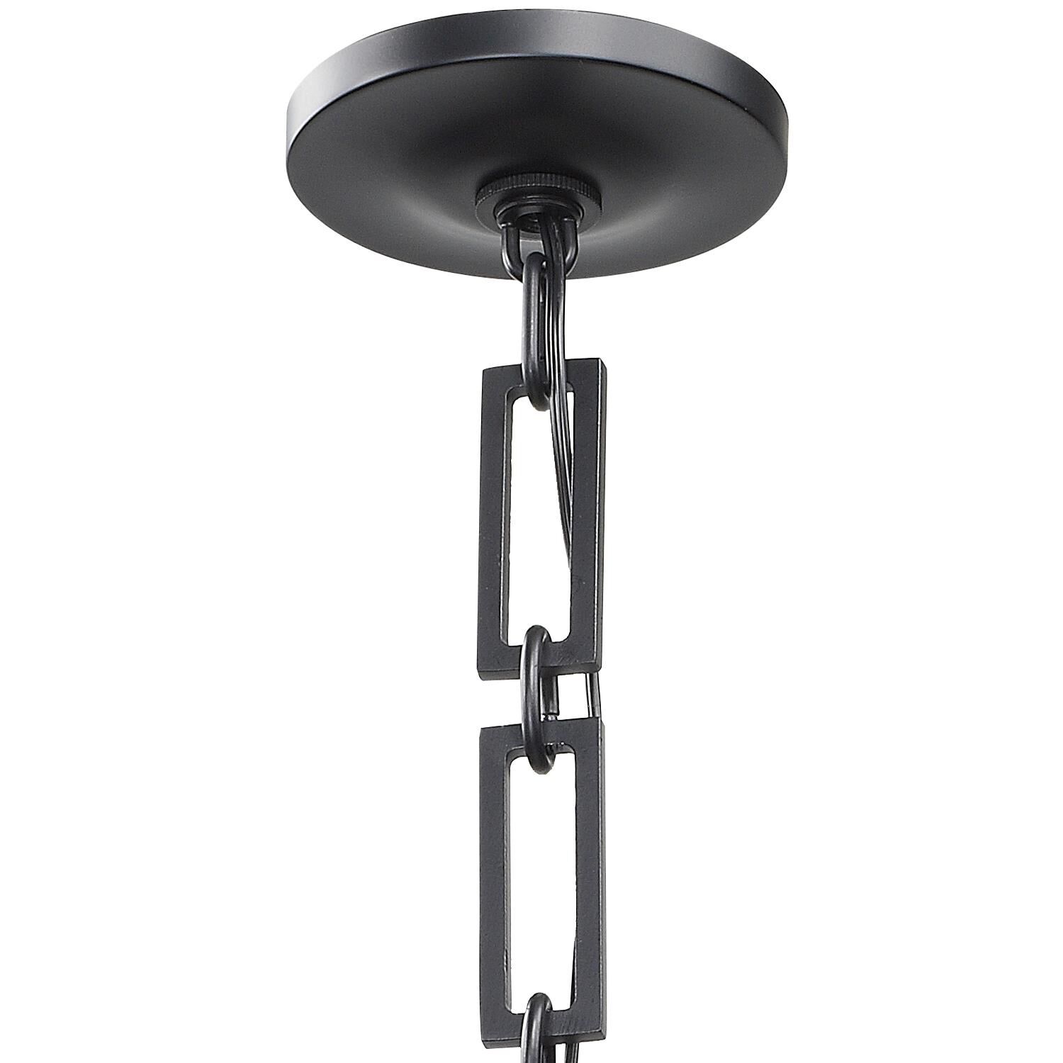 Shown in Matte Black finish and Steel glass and Steel shade