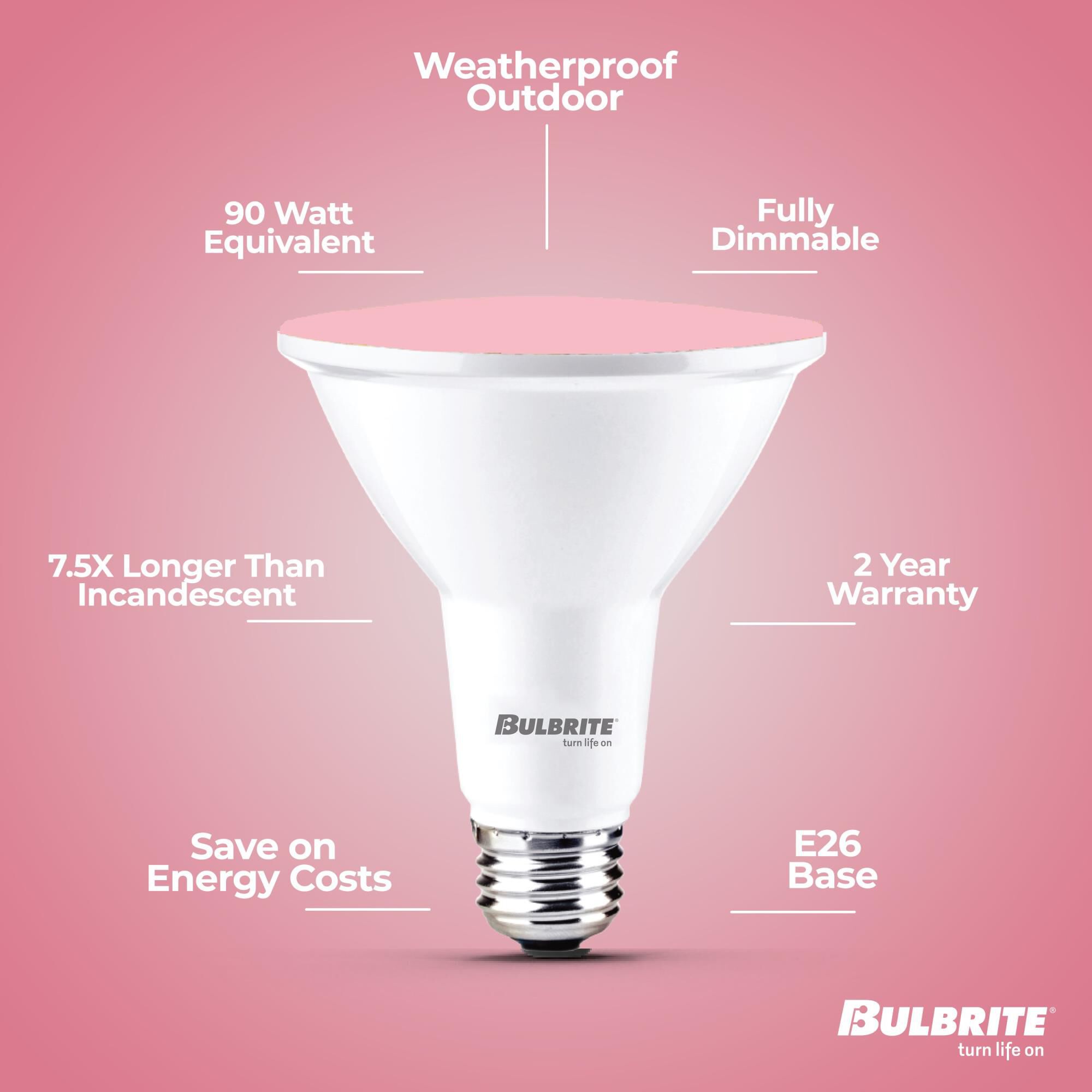 Pink PAR38 Base E26 LED Light Bulb by Bulbrite
