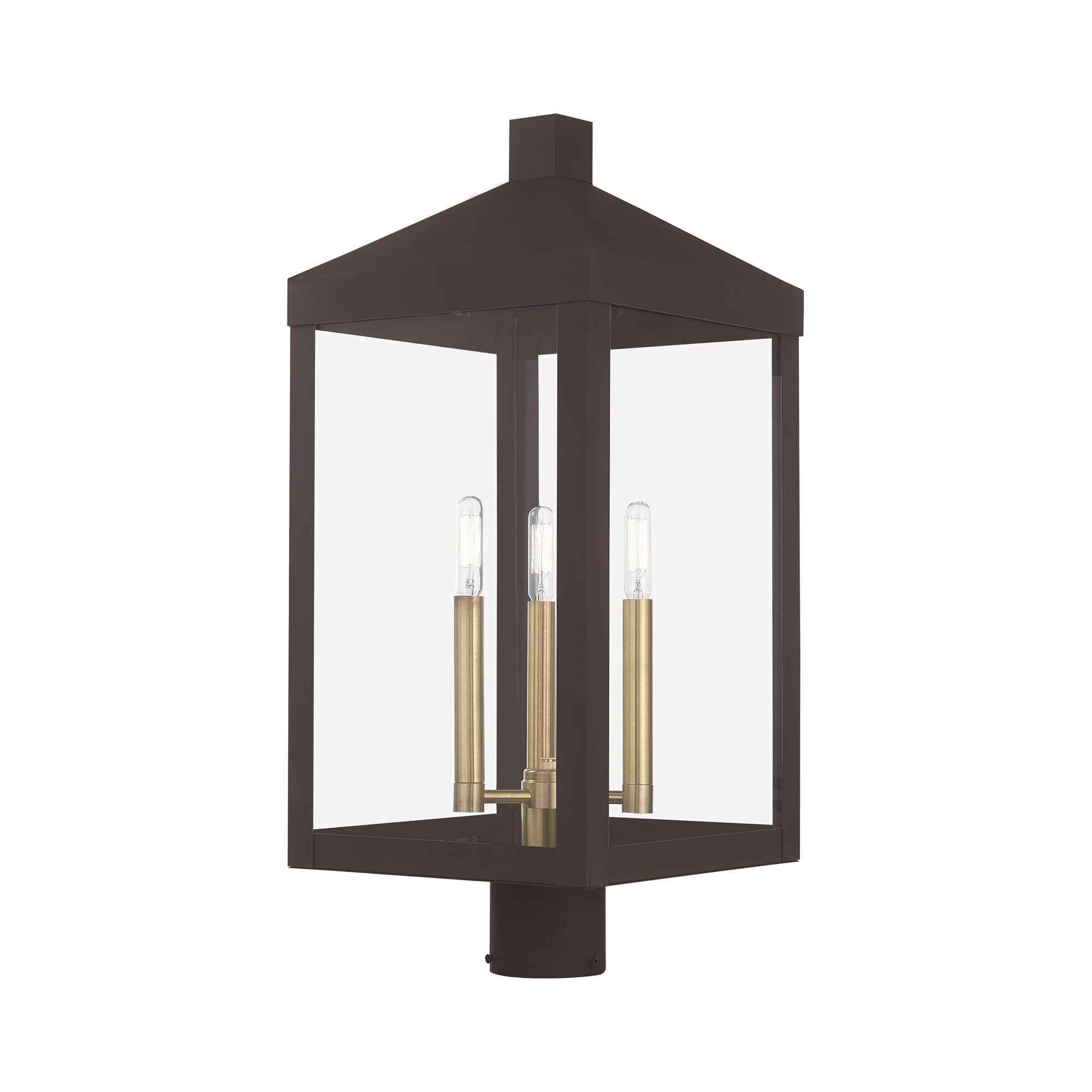 Nyack 24 Inch Tall 3 Light Outdoor Post Lamp by Livex Lighting