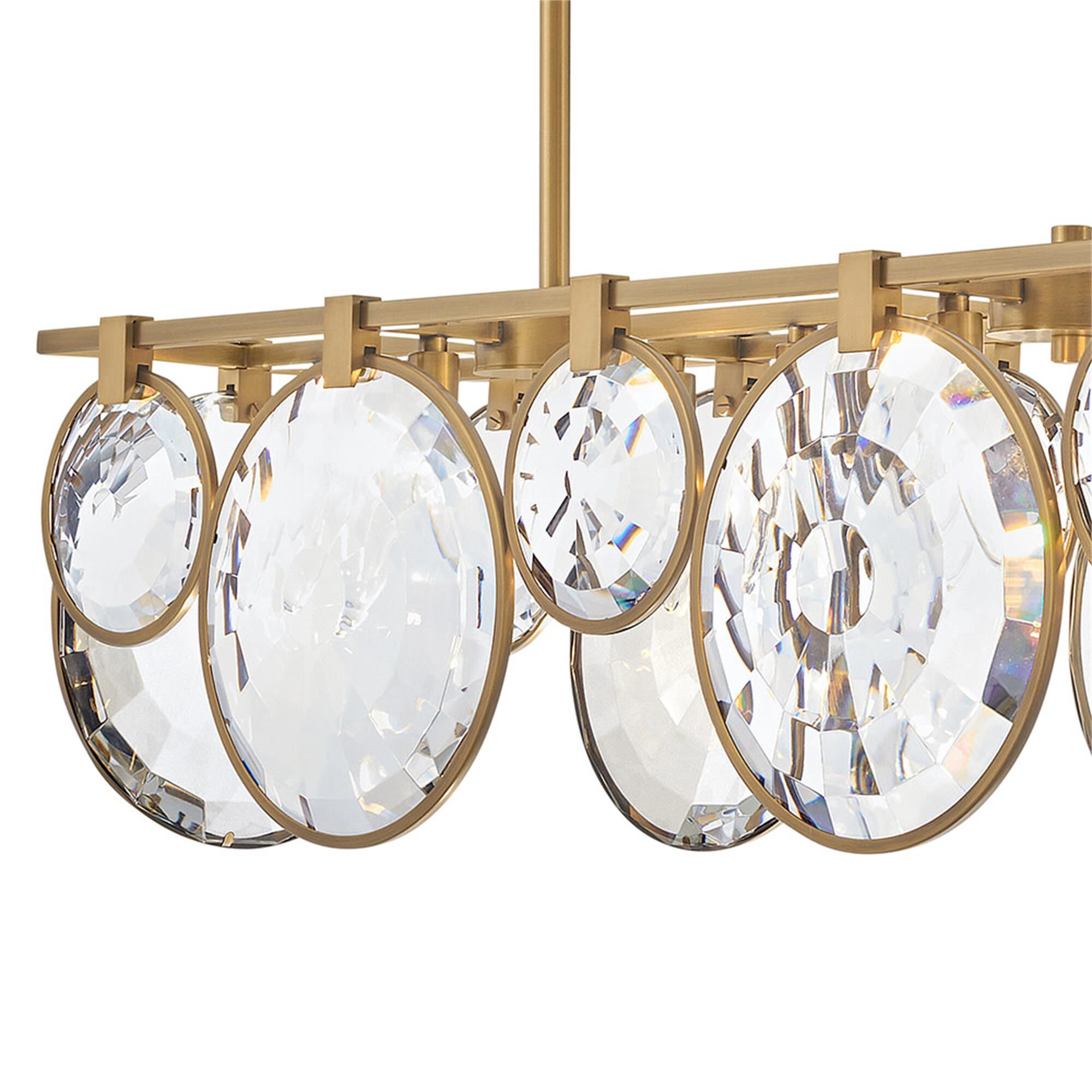 Shown in Heritage Brass finish and Optic Crystal glass