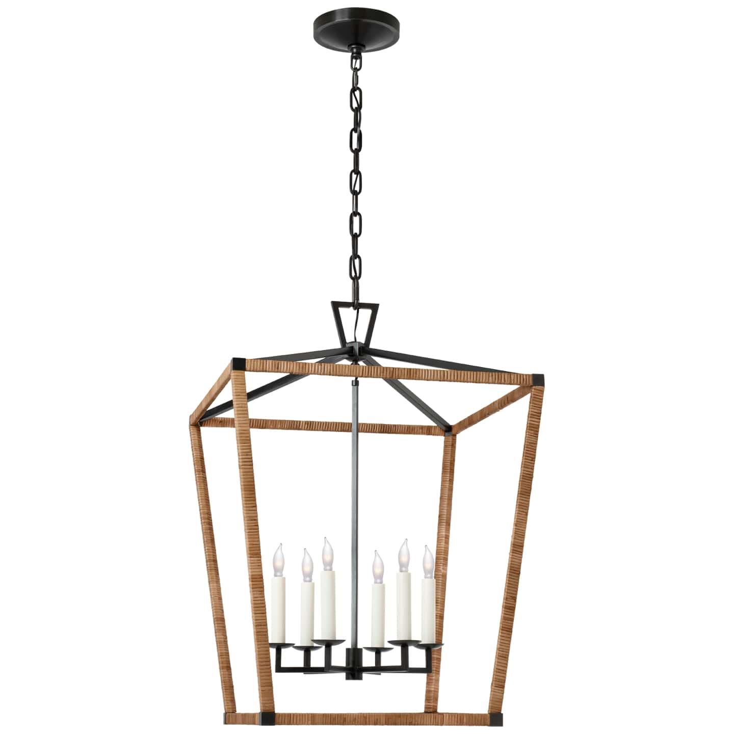 Shown in Aged Iron and Natural Rattan finish