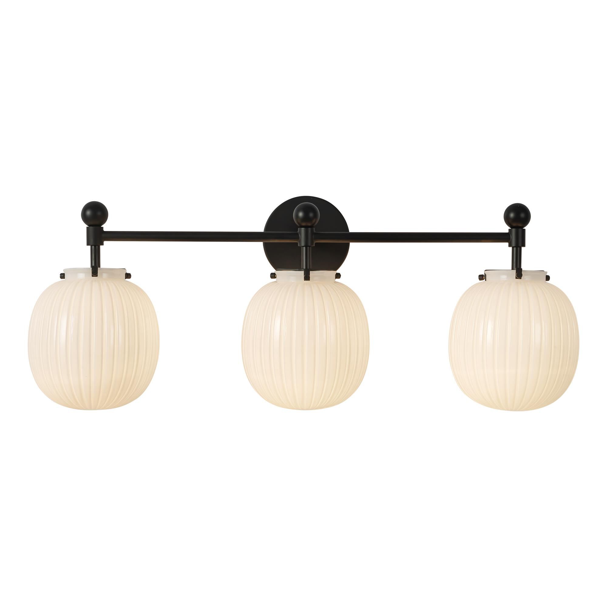 Shown in Matte Black finish and Glossy Ribbed Opal glass