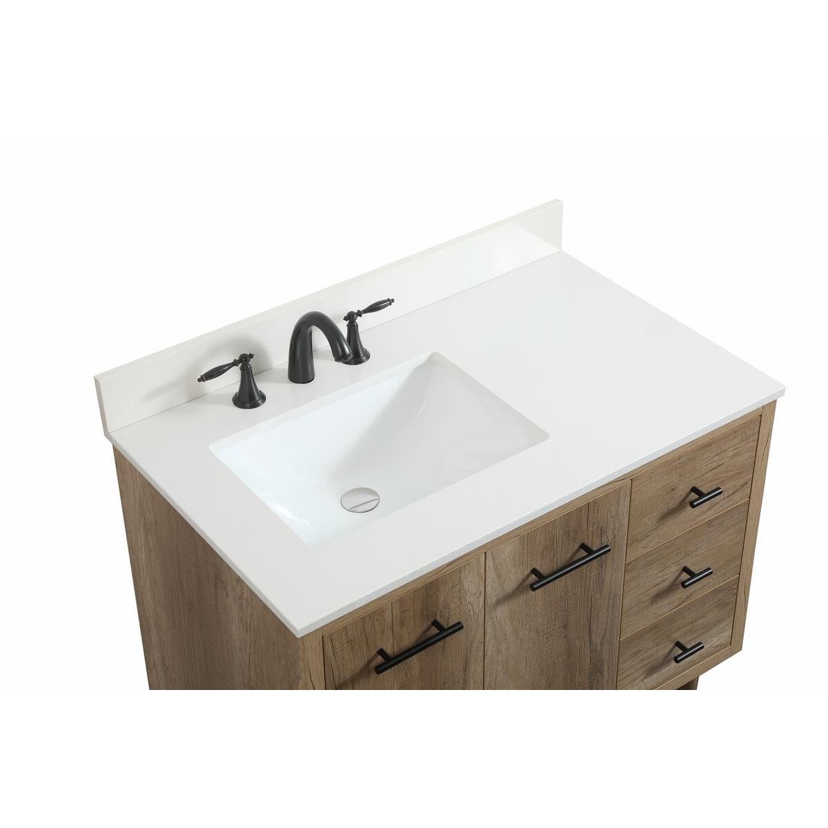 Shown in Natural Oak finish and Backsplash accent