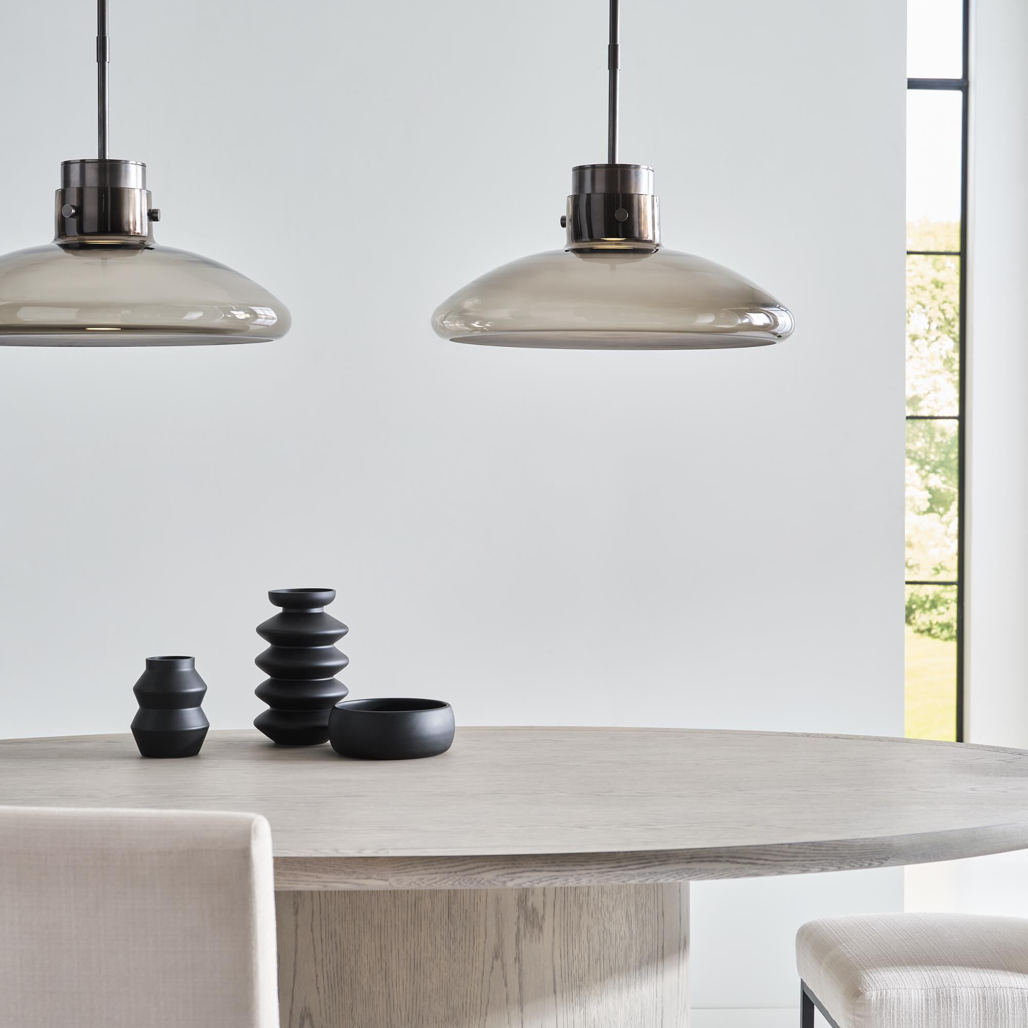 Shown in Burnished Bronze finish and Smoke glass