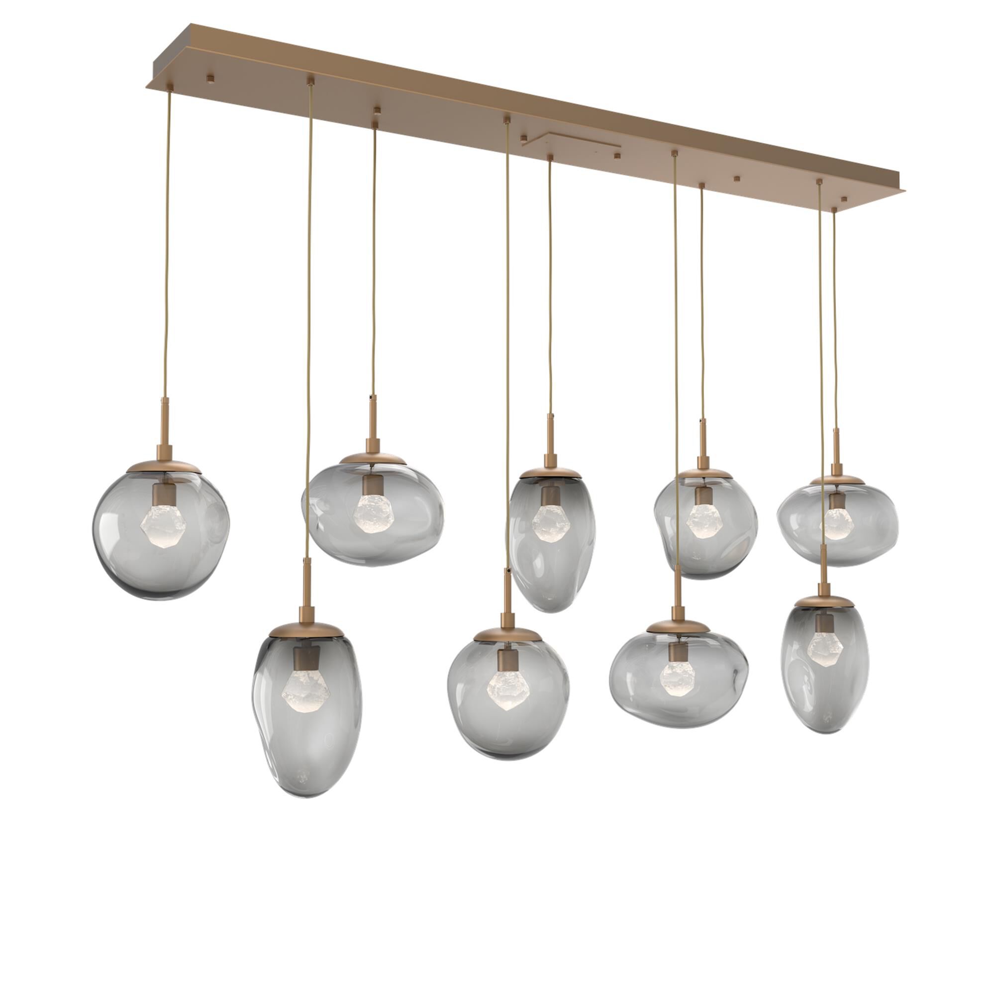 Shown in Novel Brass finish and Zircon Inner And Smoke Outer glass