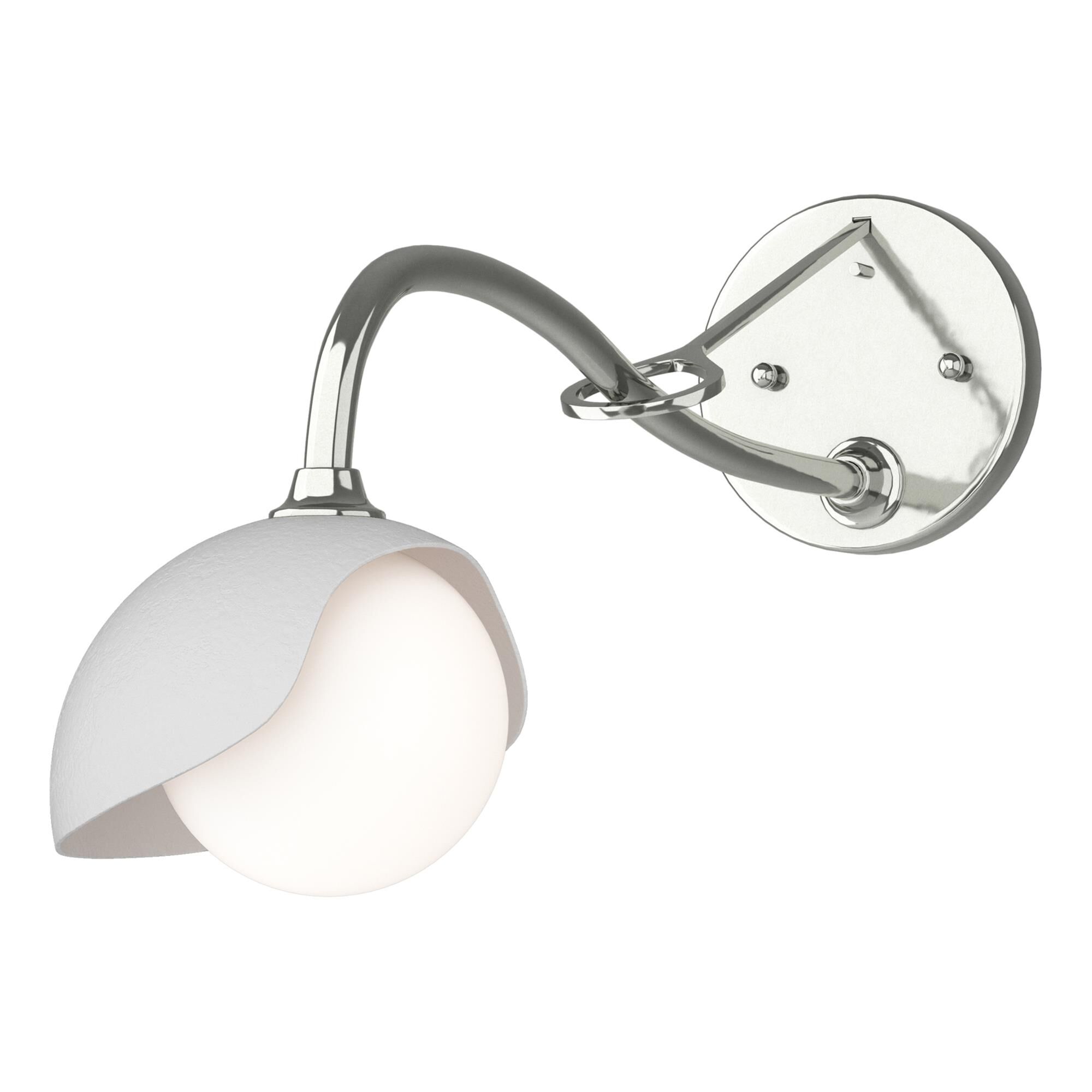 Shown in Sterling finish and Opal glass and White accent