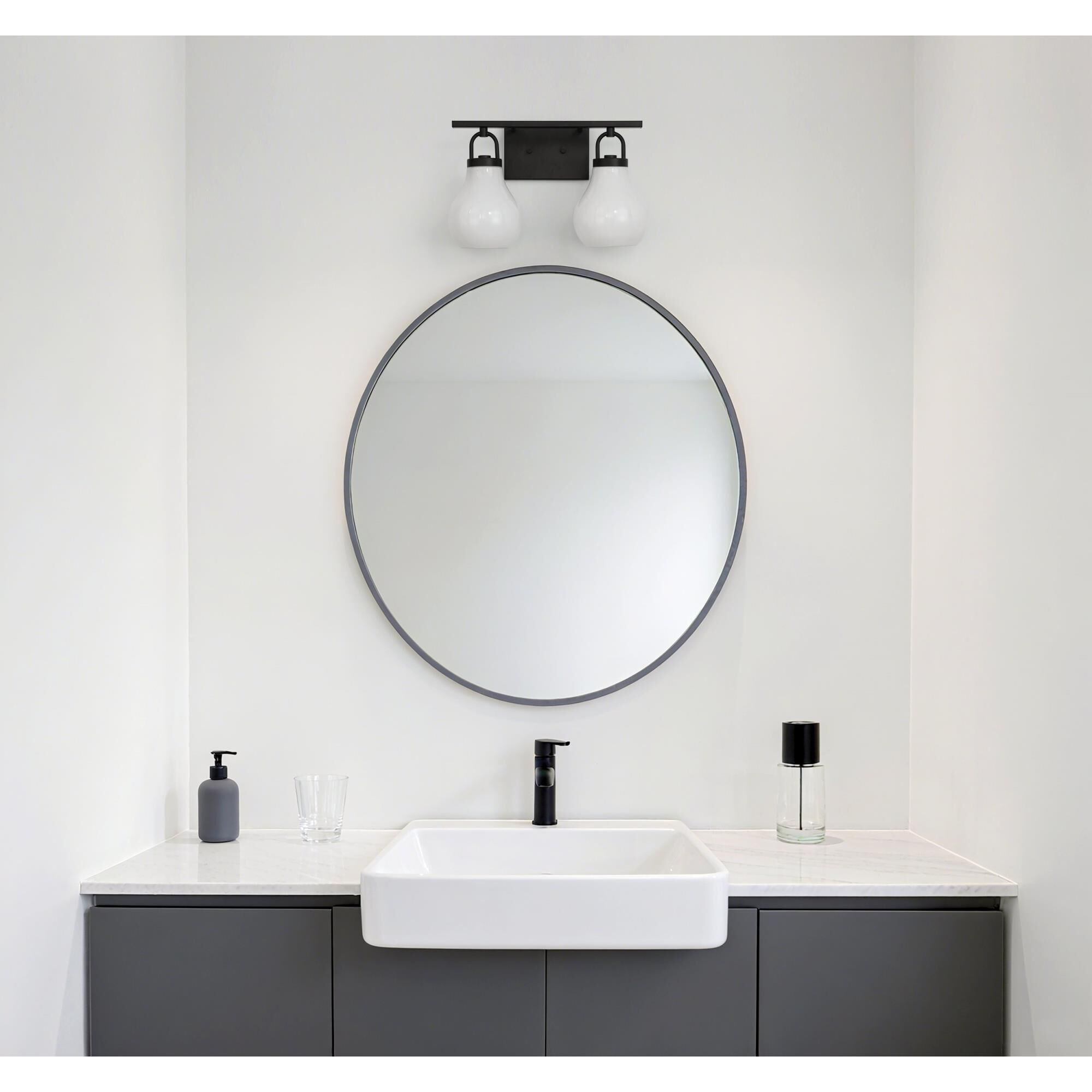 Shown in Matte Black finish and Opal glass