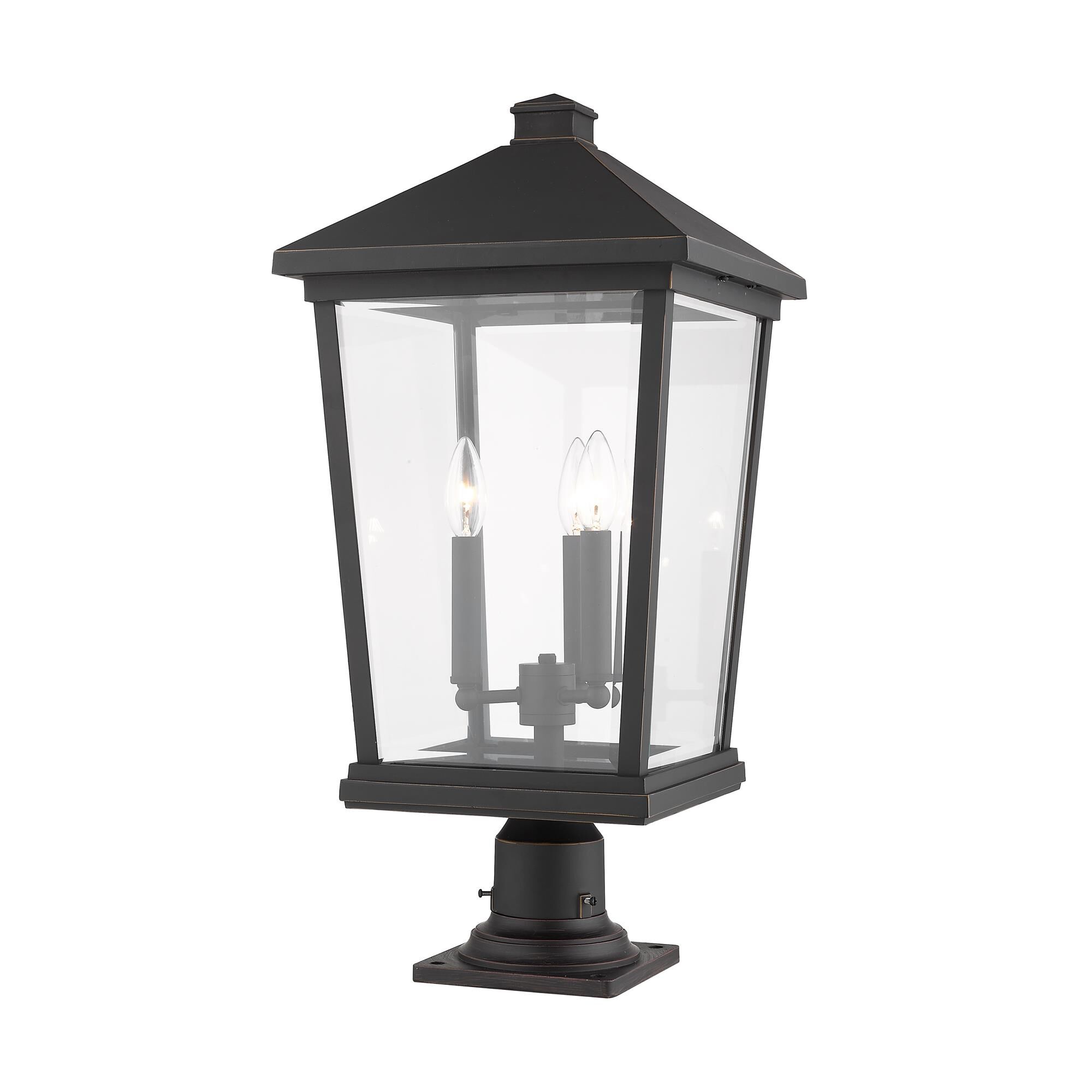 Beacon 25 Inch Tall 3 Light Outdoor Pier Lamp by Z-Lite