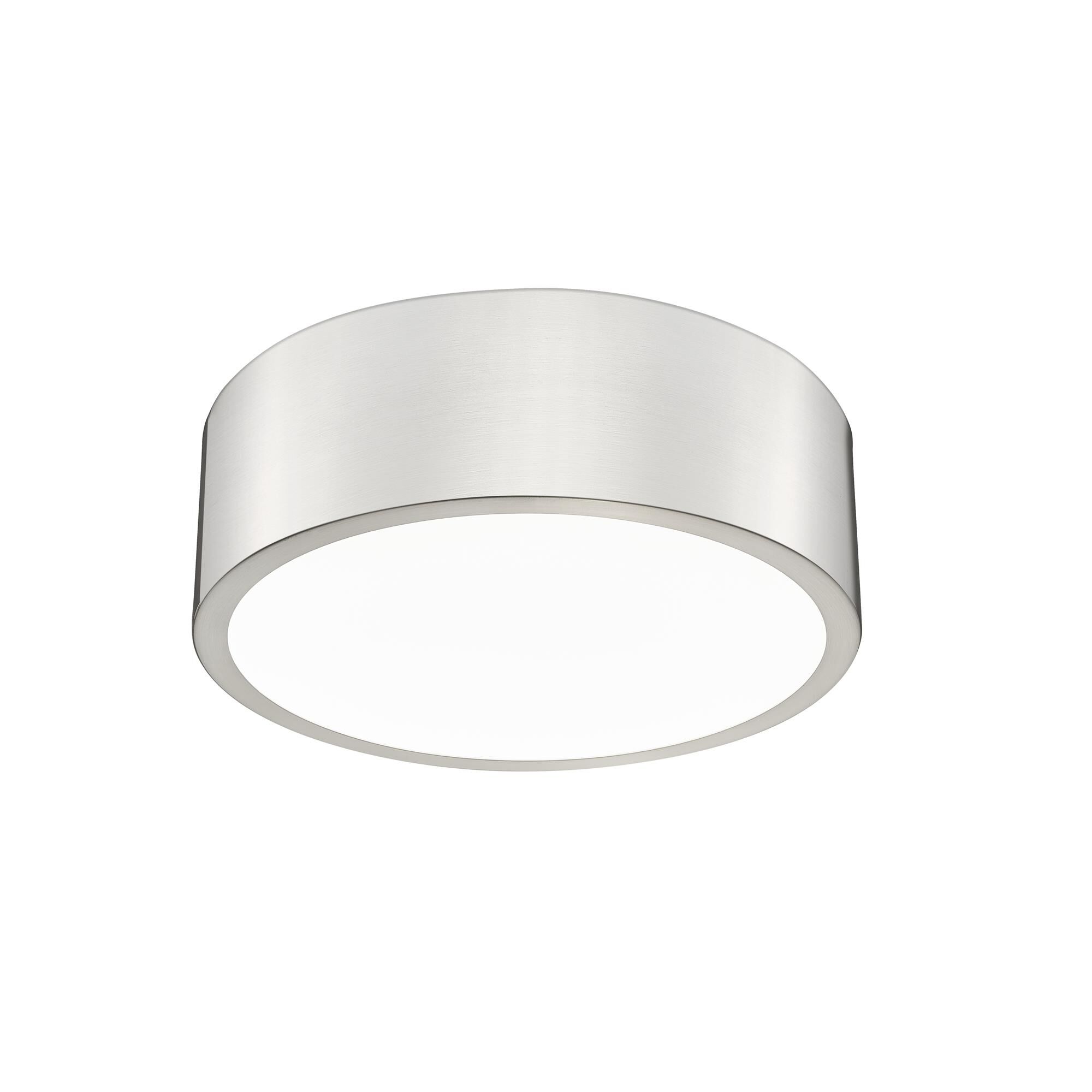 Shown in Brushed Nickel finish and Frosted glass and Frosted shade