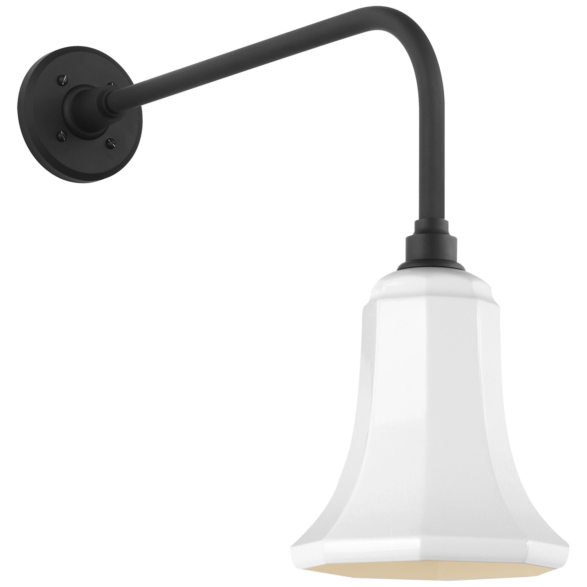 Shown in Matte Black finish and White shade