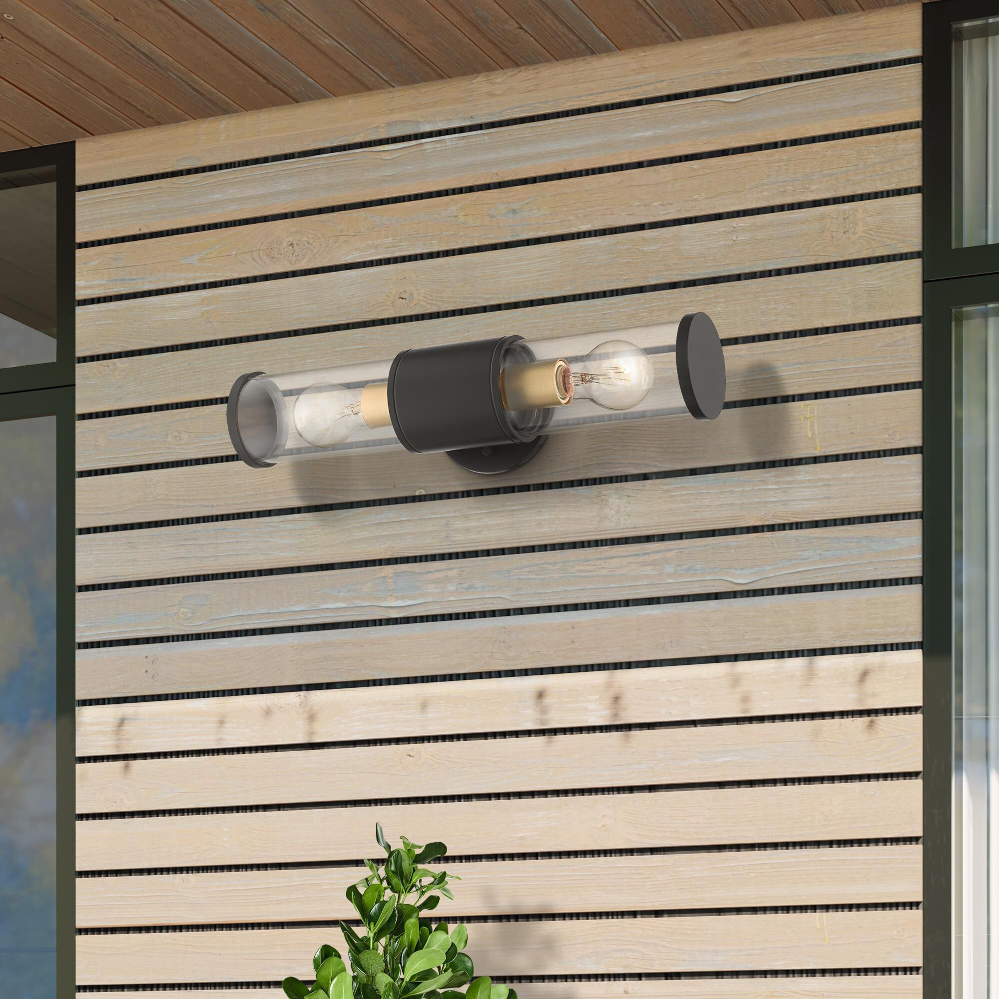 Shown in Bronze With Antique Gold Accents finish and Clear glass