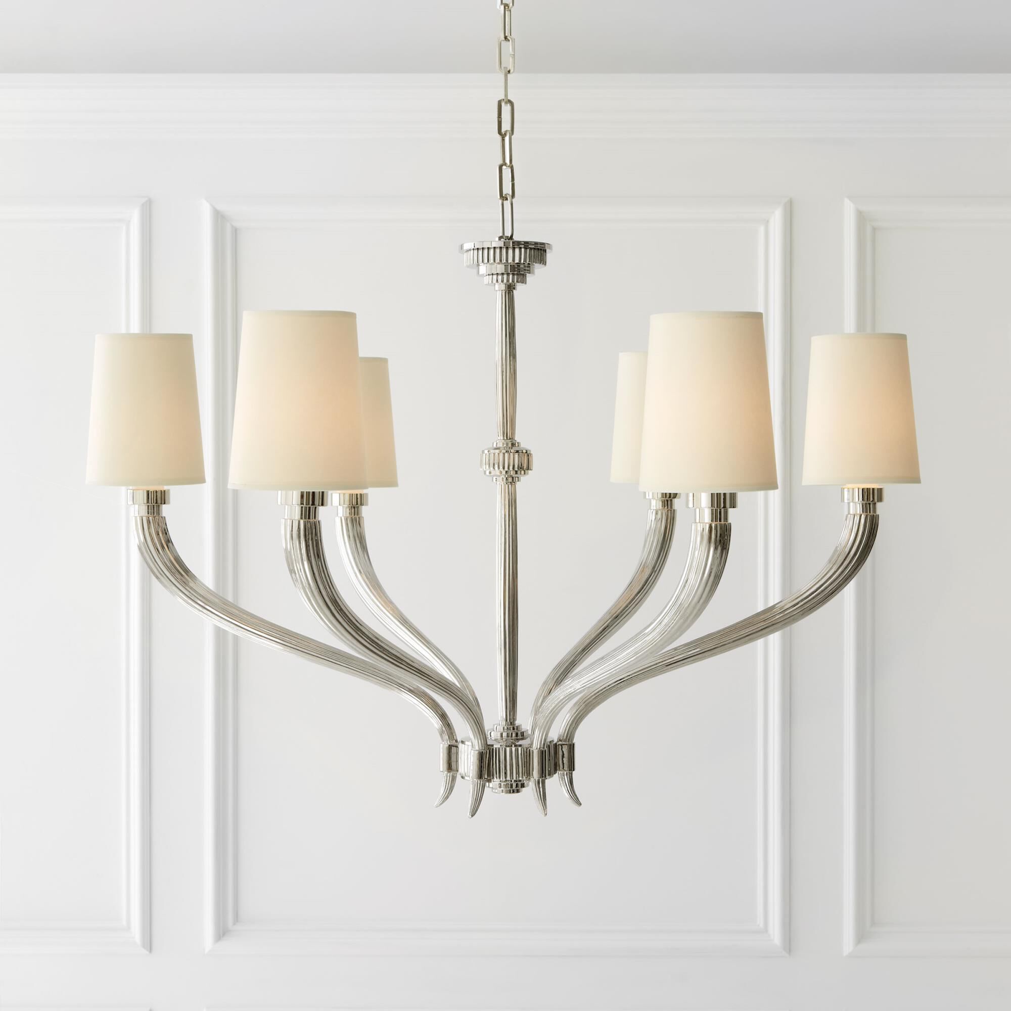 Chapman & Myers Ruhlmann 35 Inch 6 Light Chandelier by Visual Comfort Signature Collection