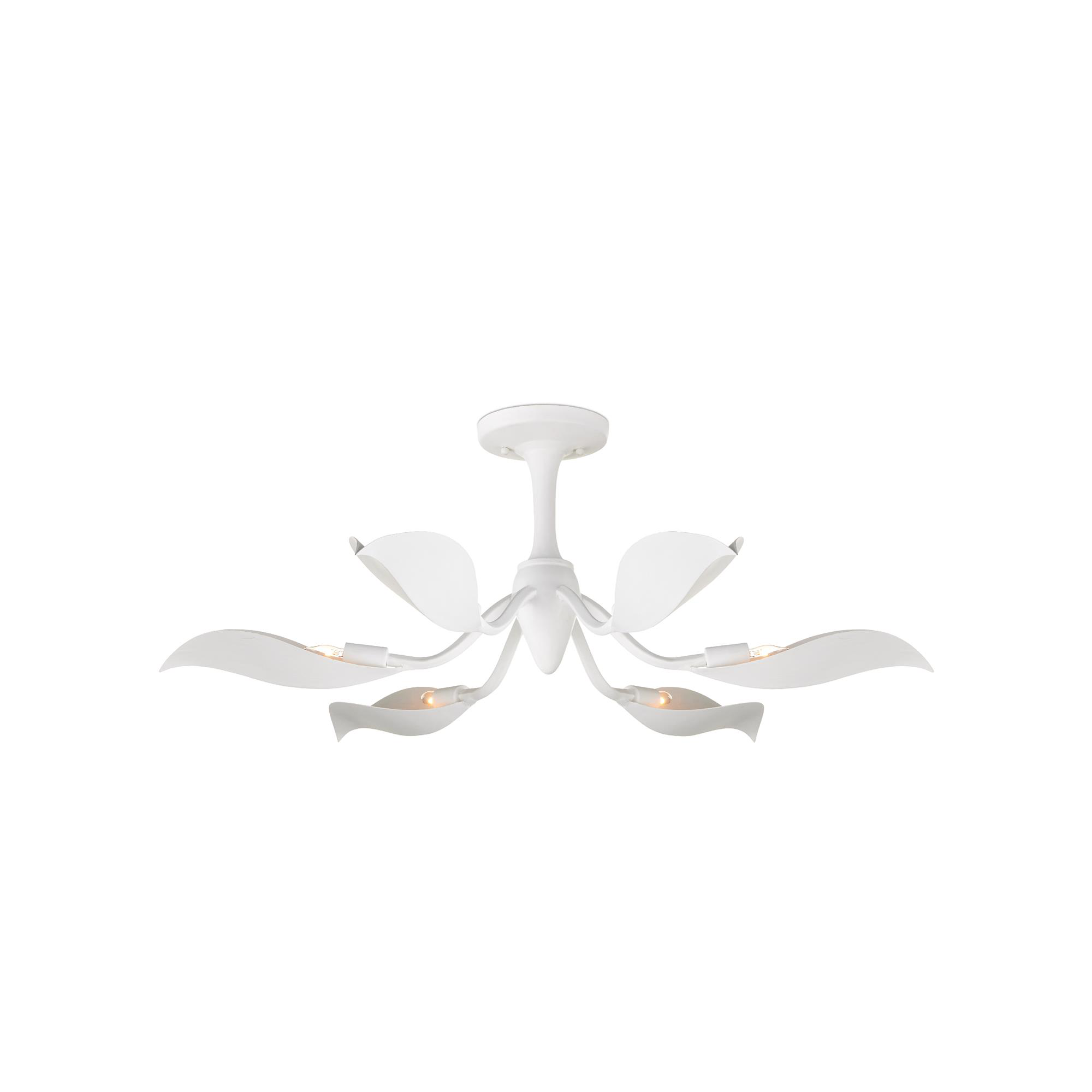 Snowflower 36 Inch 6 Light Semi Flush Mount,