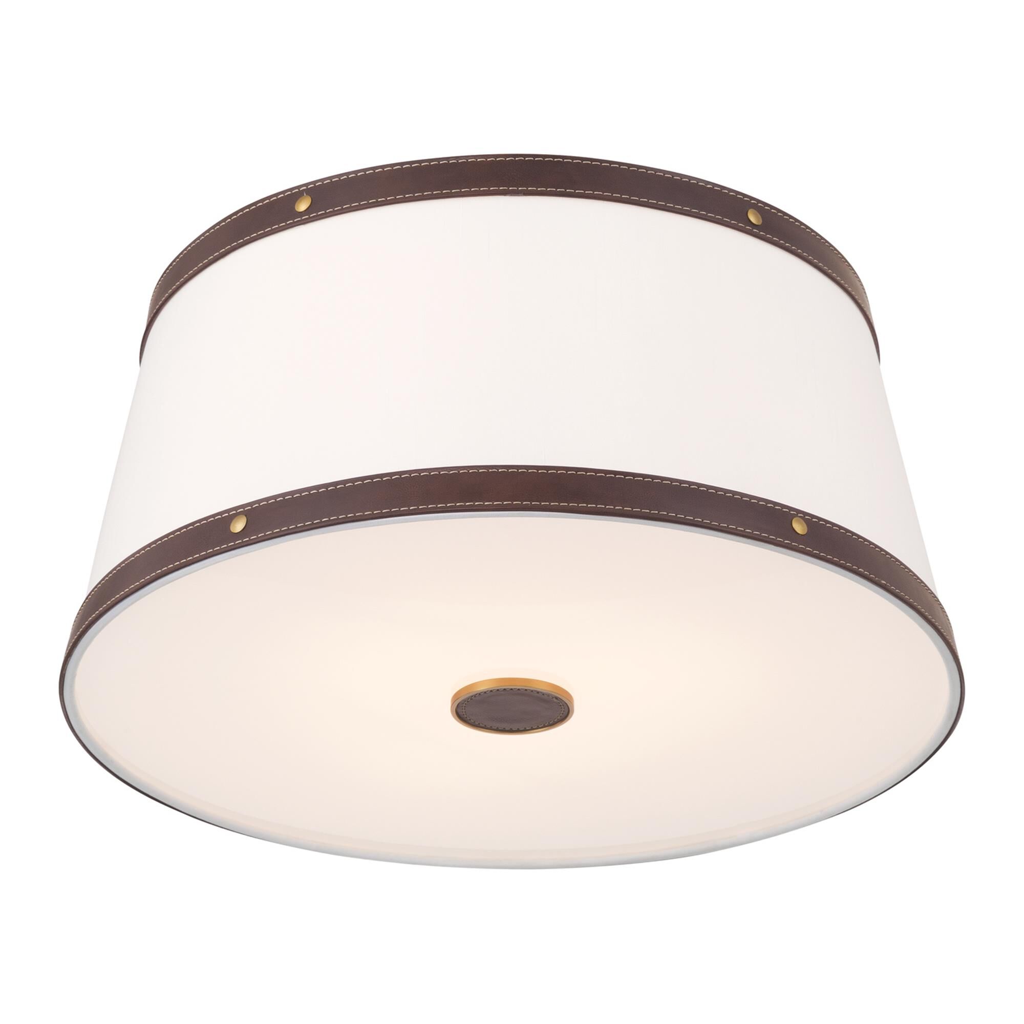 Shown in Luxe Gold finish and Fabric glass and Fabric shade