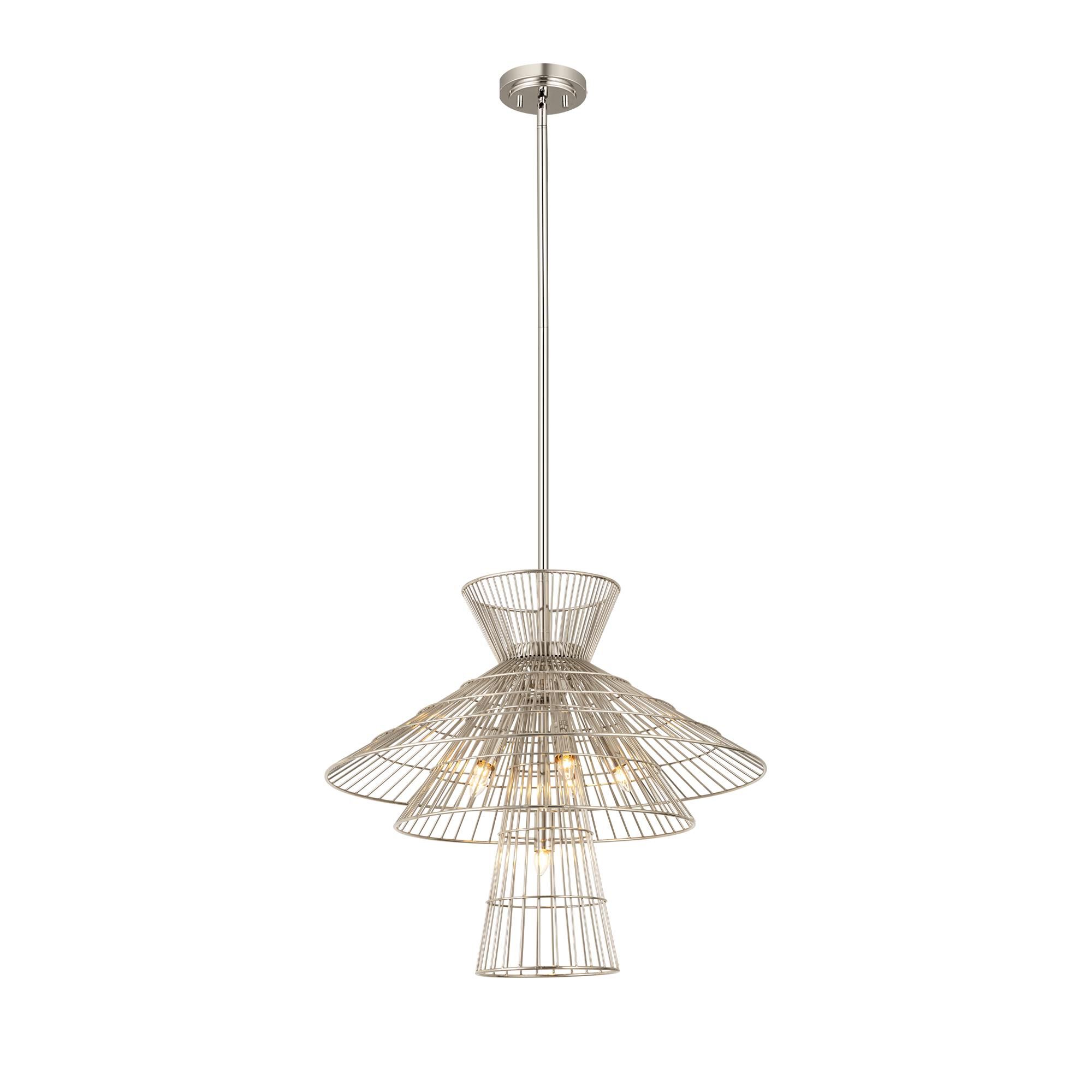Shown in Polished Nickel finish and Iron glass and Iron shade