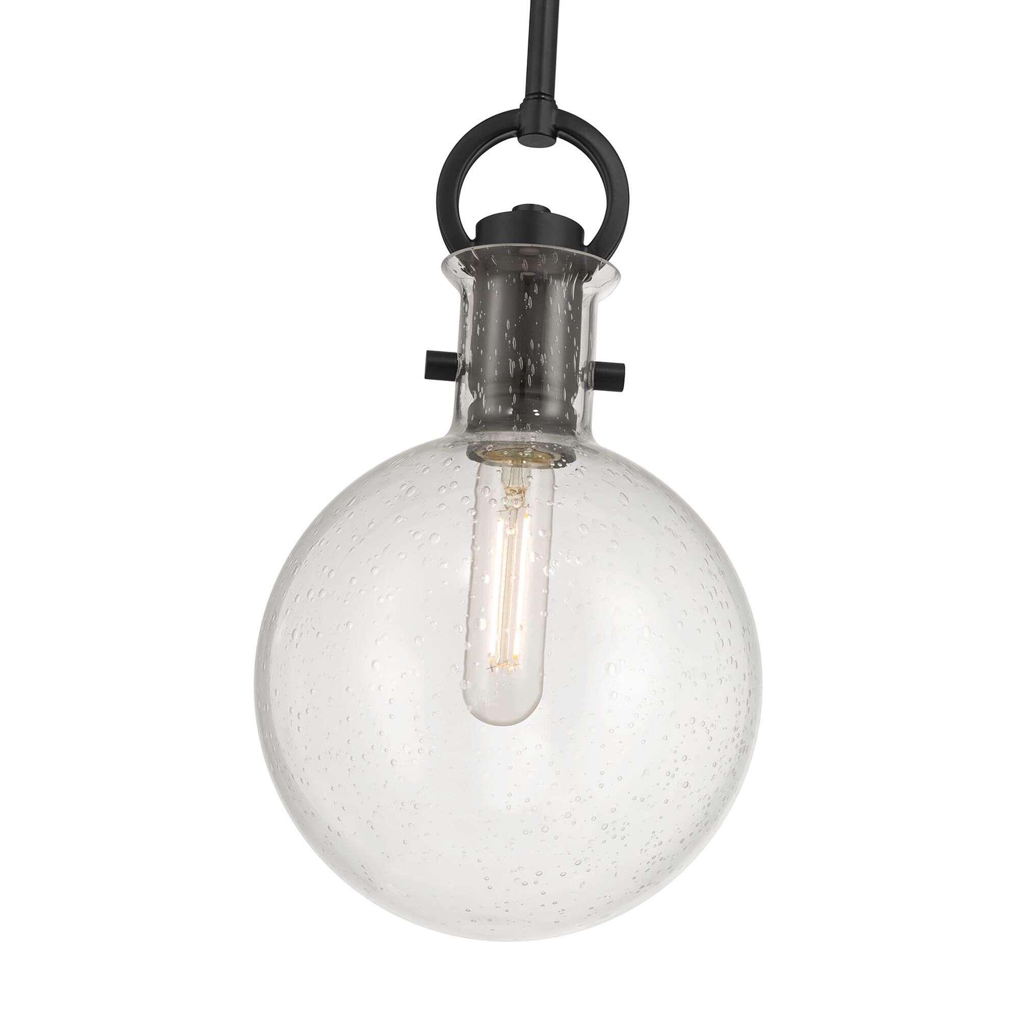 Shown in Matte Black finish and Clear Seeded glass