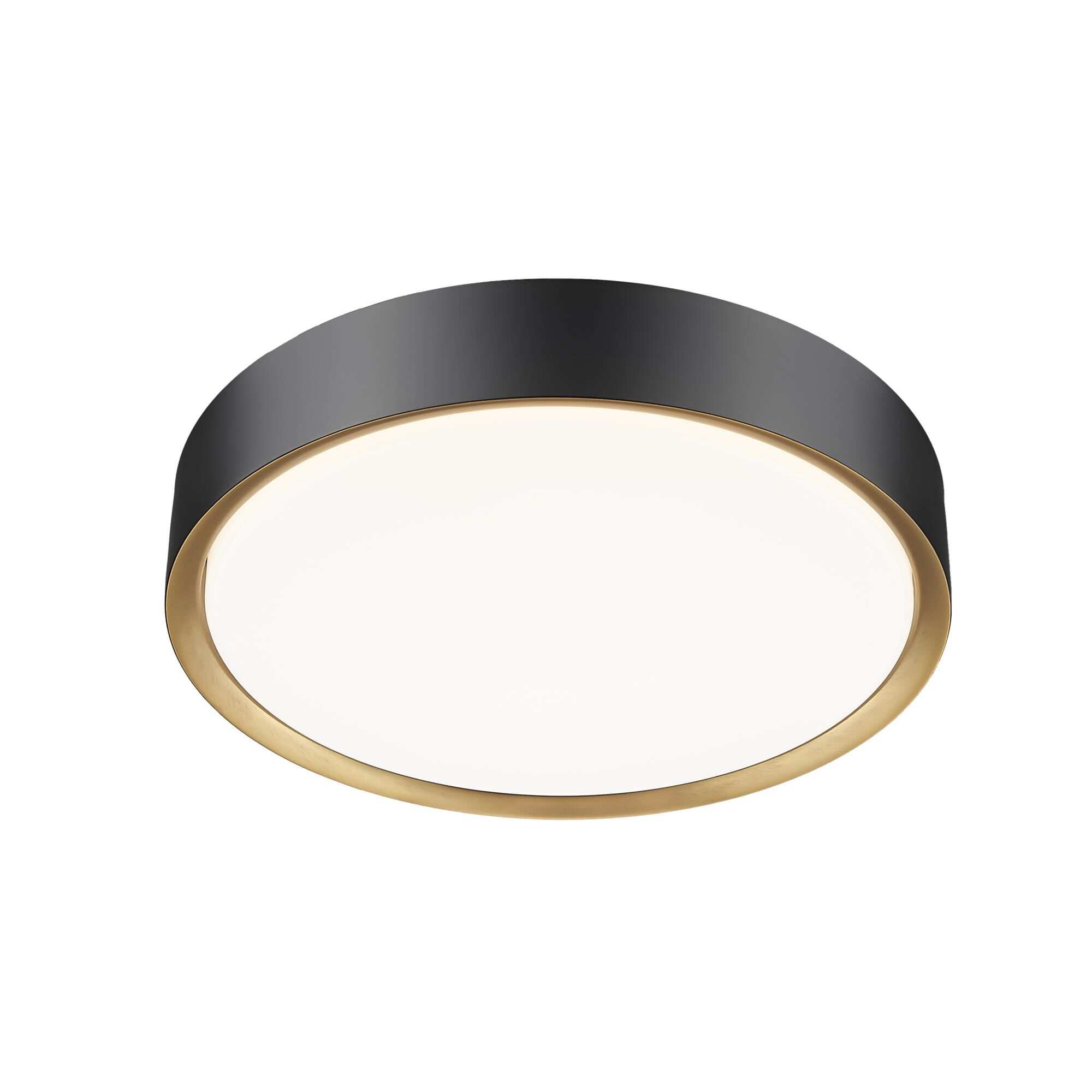 Shown in Matte Black And Modern Gold finish and Frosted glass and Frosted shade