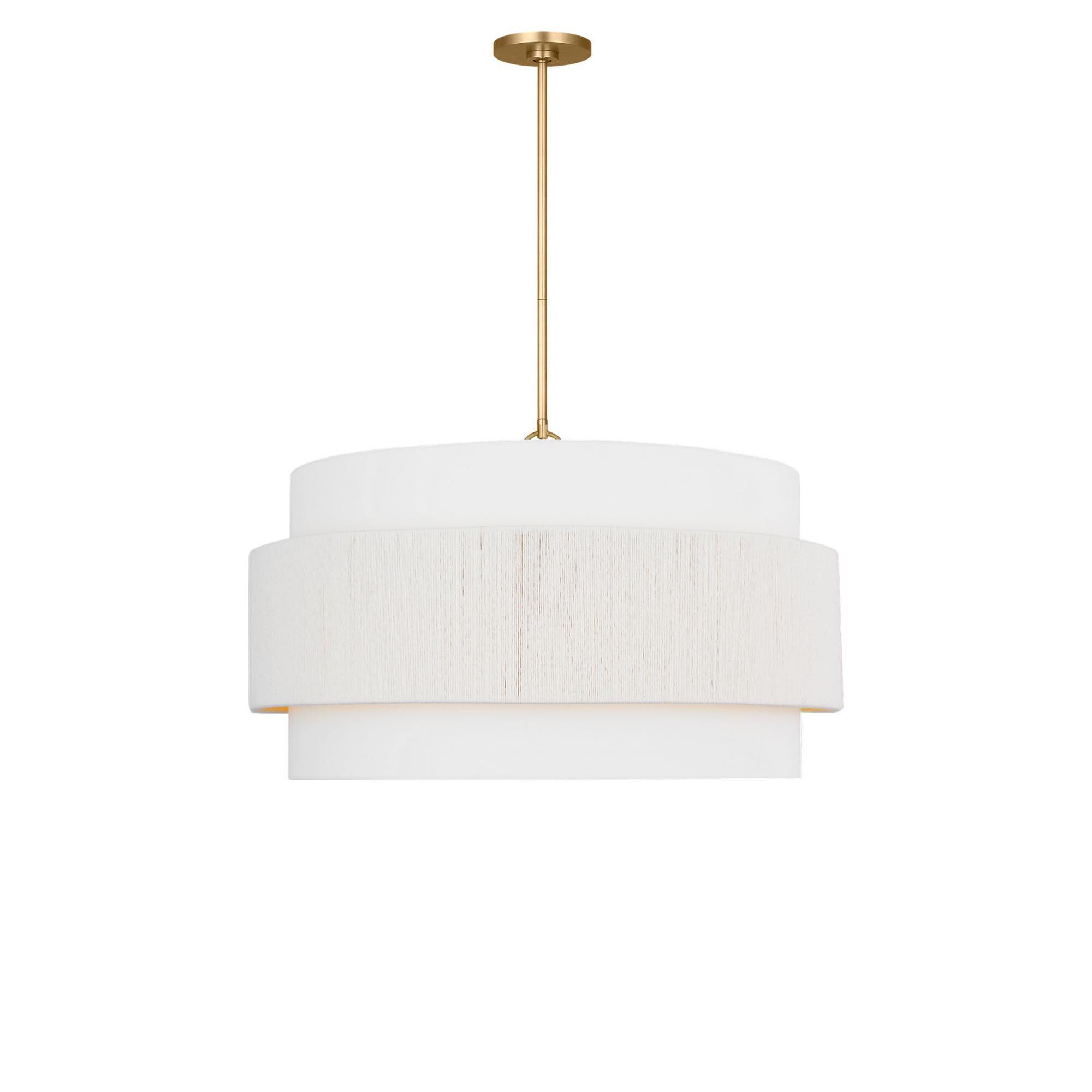 Shown in Gild finish and White Linen Fabric shade