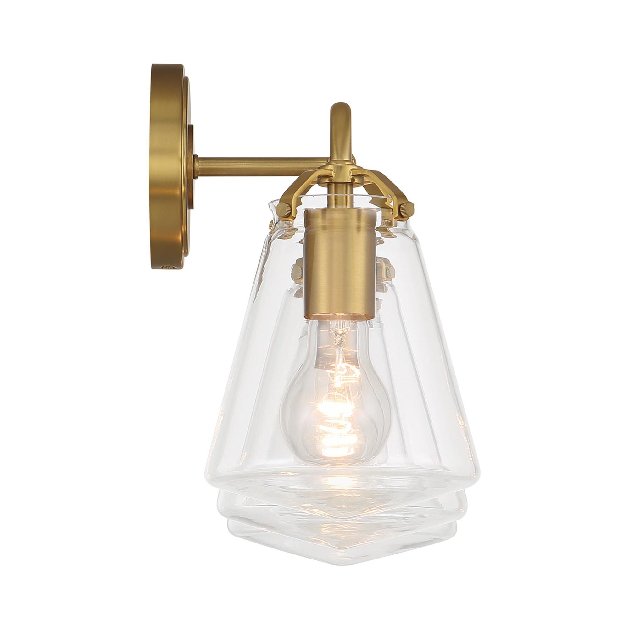 Shown in Luxe Gold finish and Clear glass