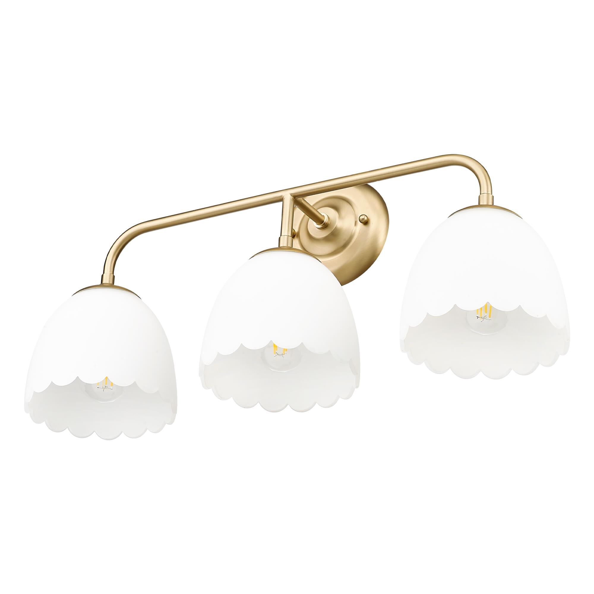 Shown in Brushed Champagne Bronze finish and White shade