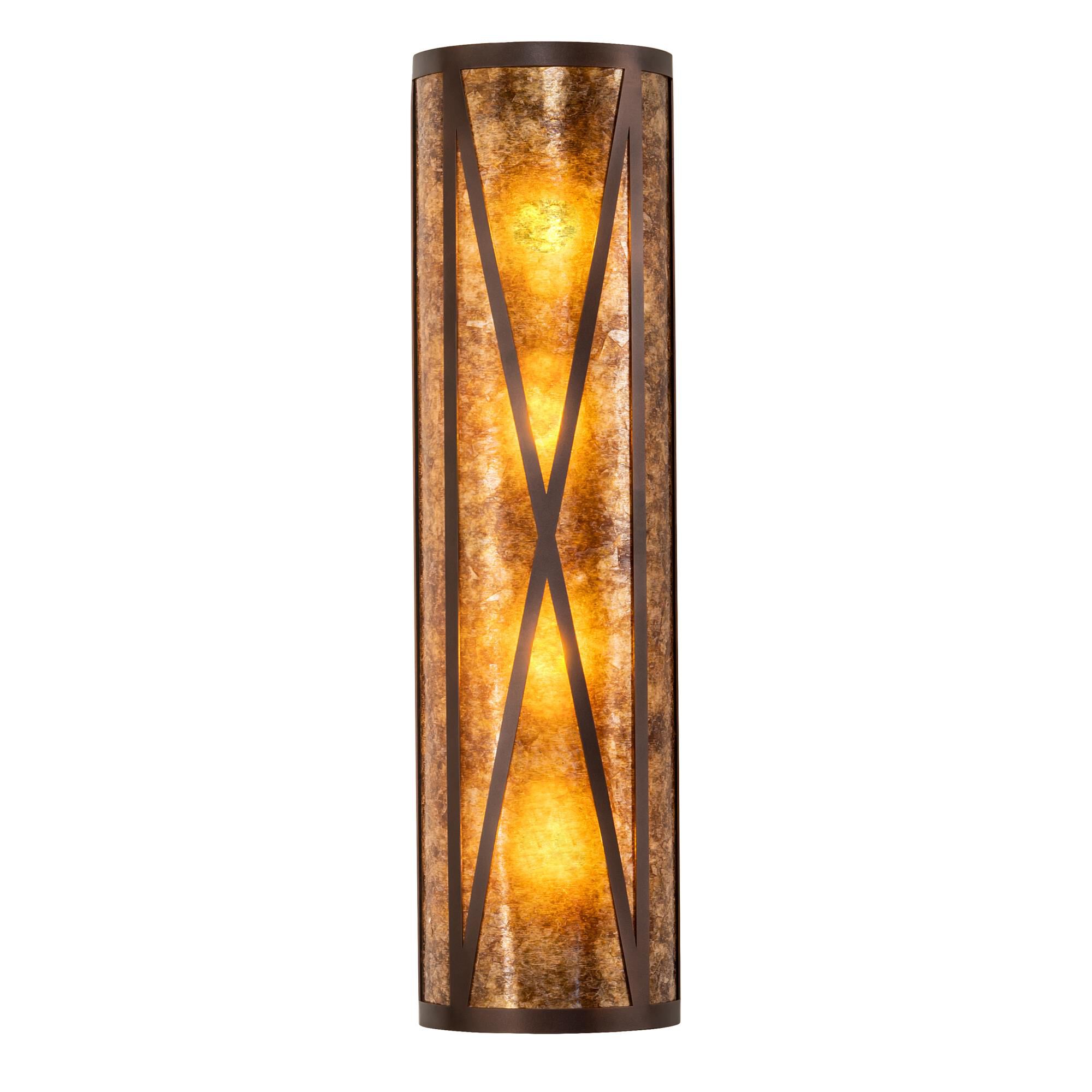 Shown in Mahogany Bronze finish and Amber Mica glass