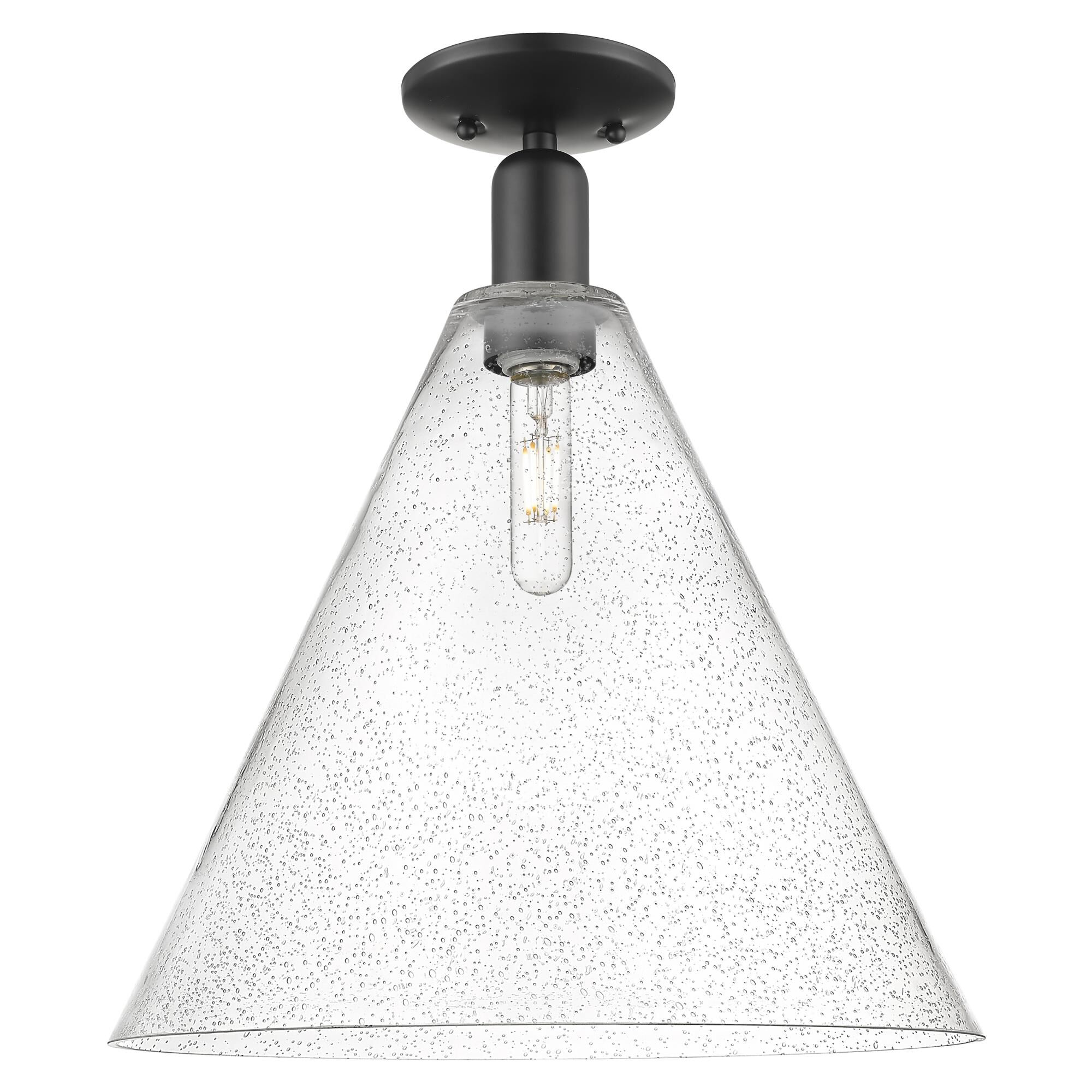 Shown in Matte Black finish and Seedy glass