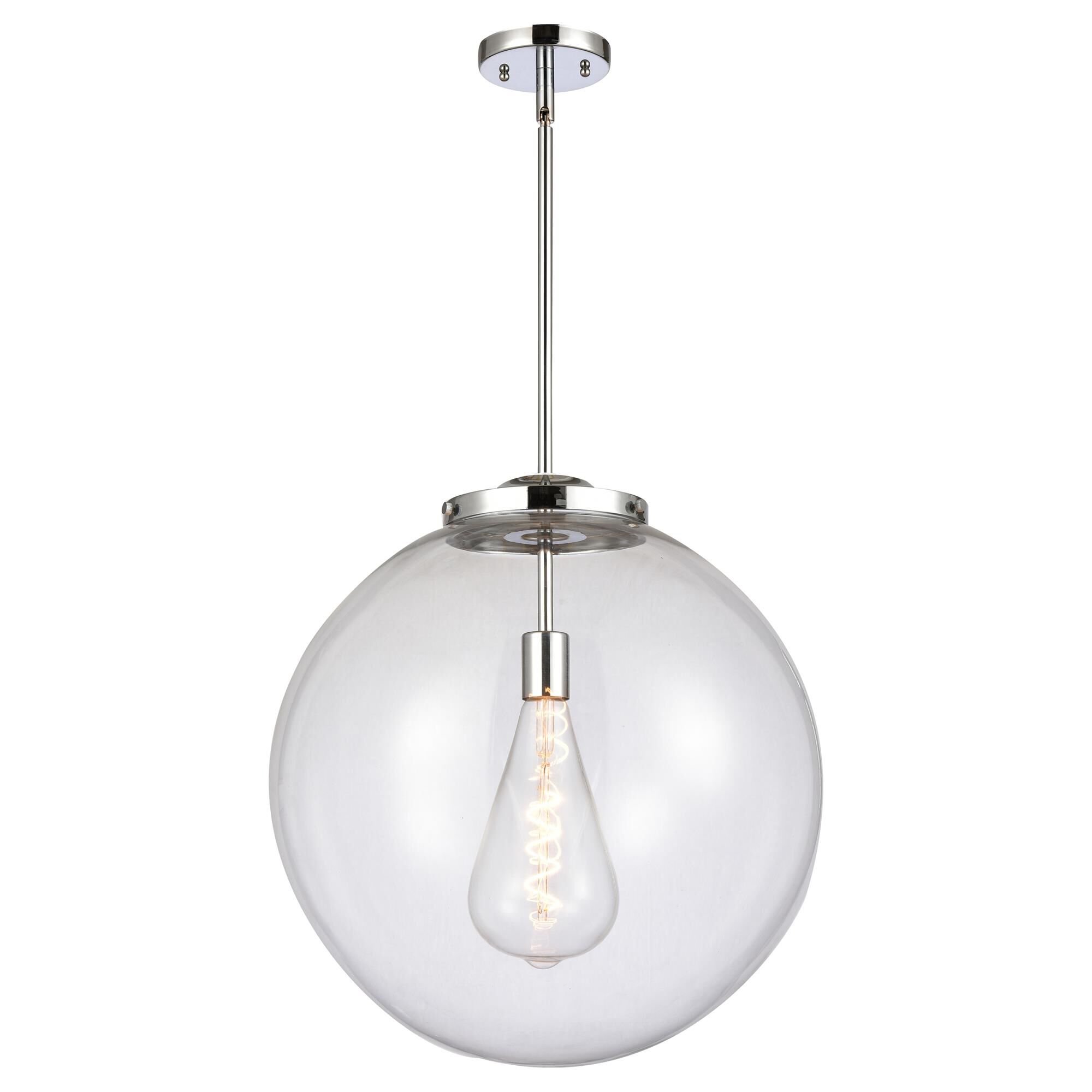 Shown in Polished Chrome finish and Clear Beacon glass