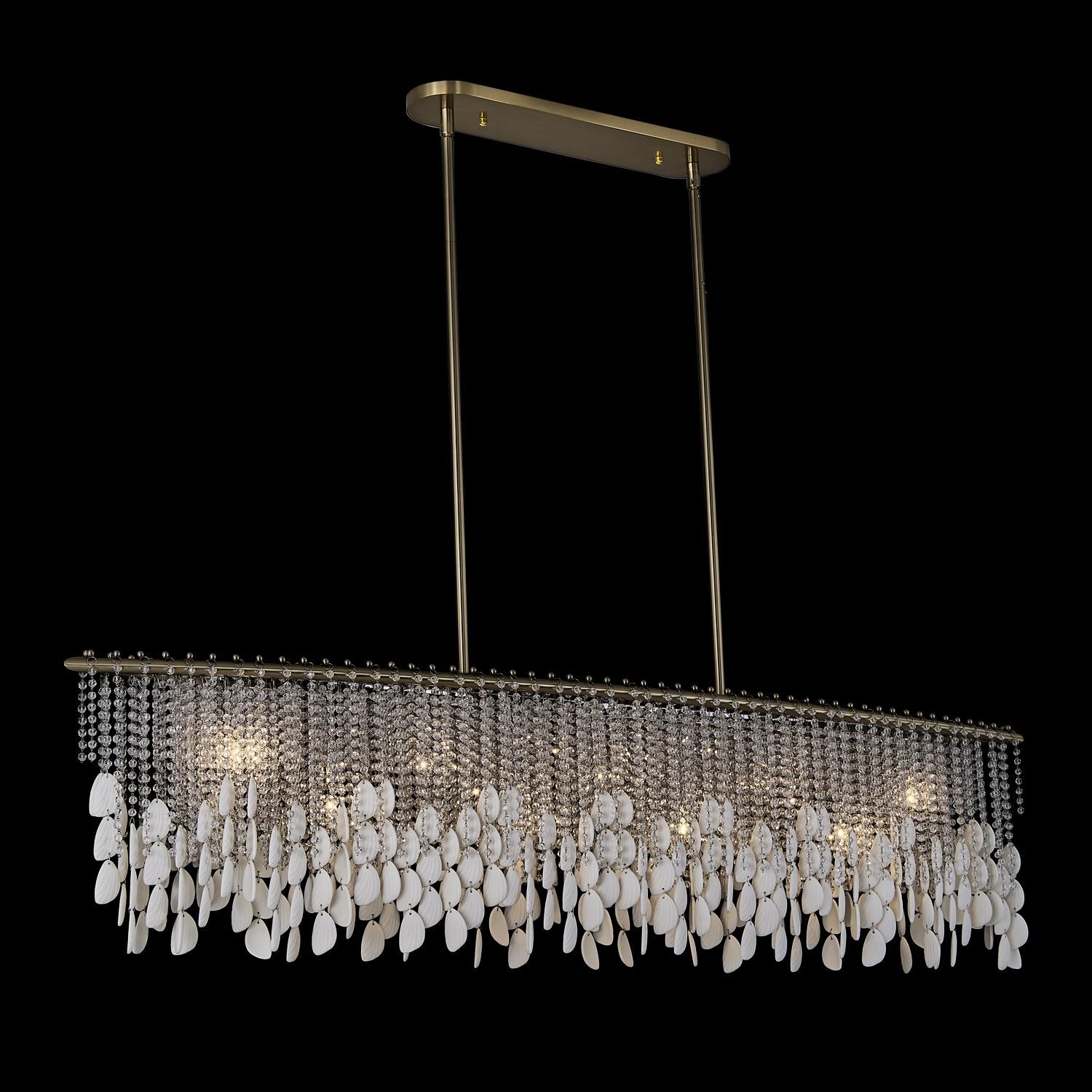 Shown in Brushed Champagne Gold finish and Clear crystal